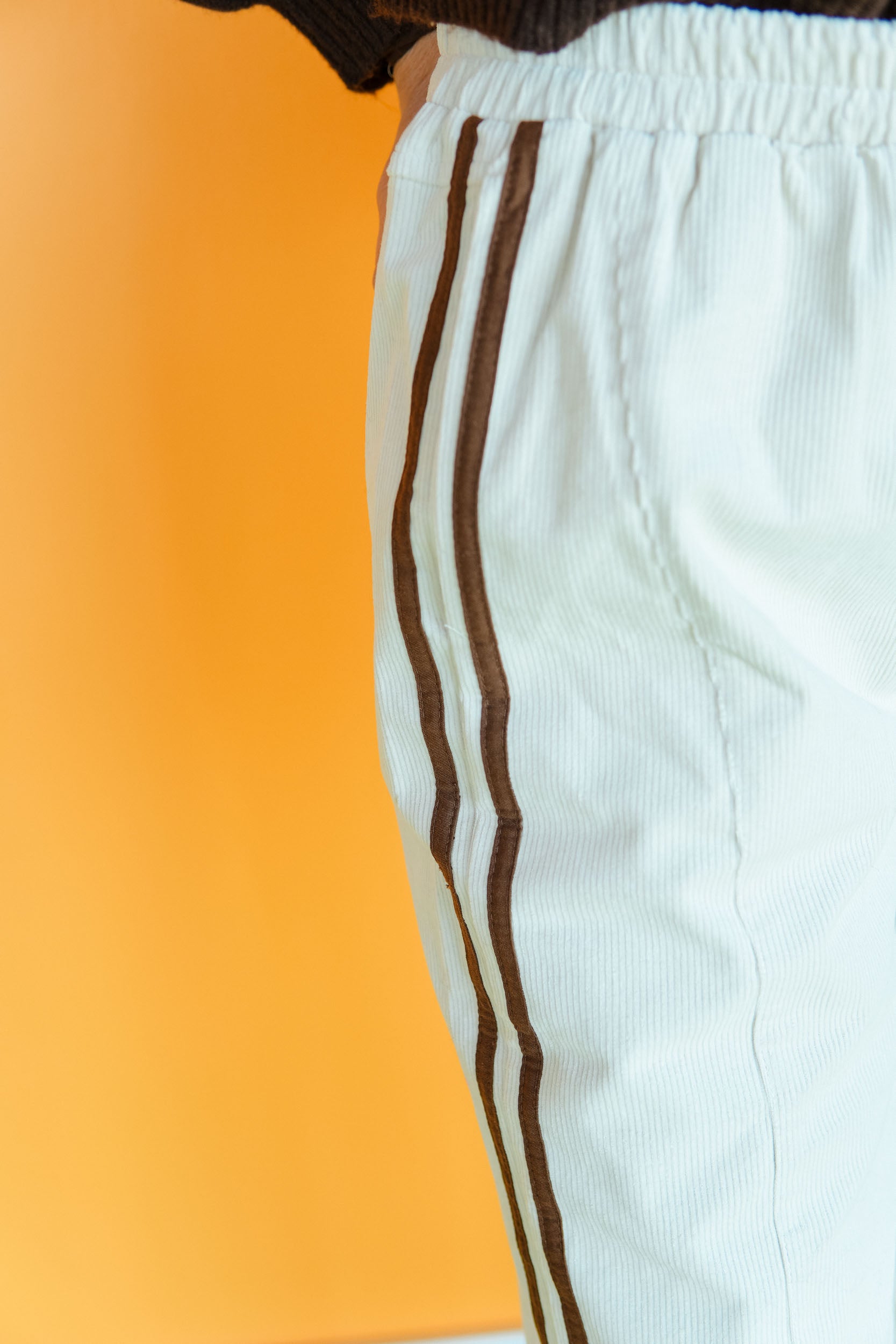Maggie Corduroy Pants - Cream + Chocolate