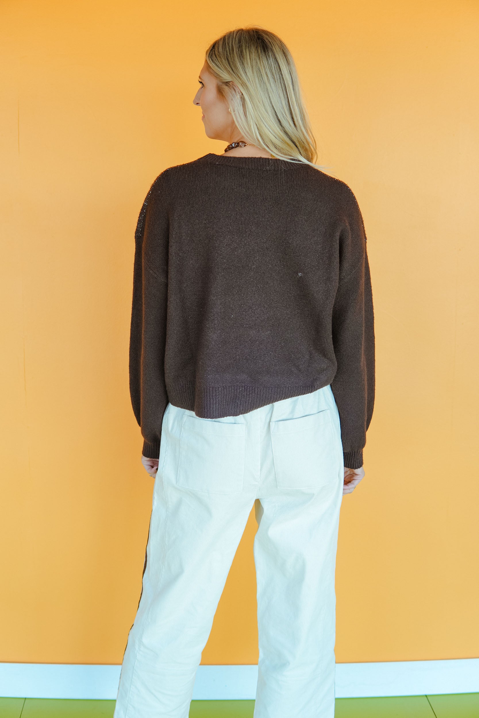 Homebody Crew Neck Sweater - Dark Brown