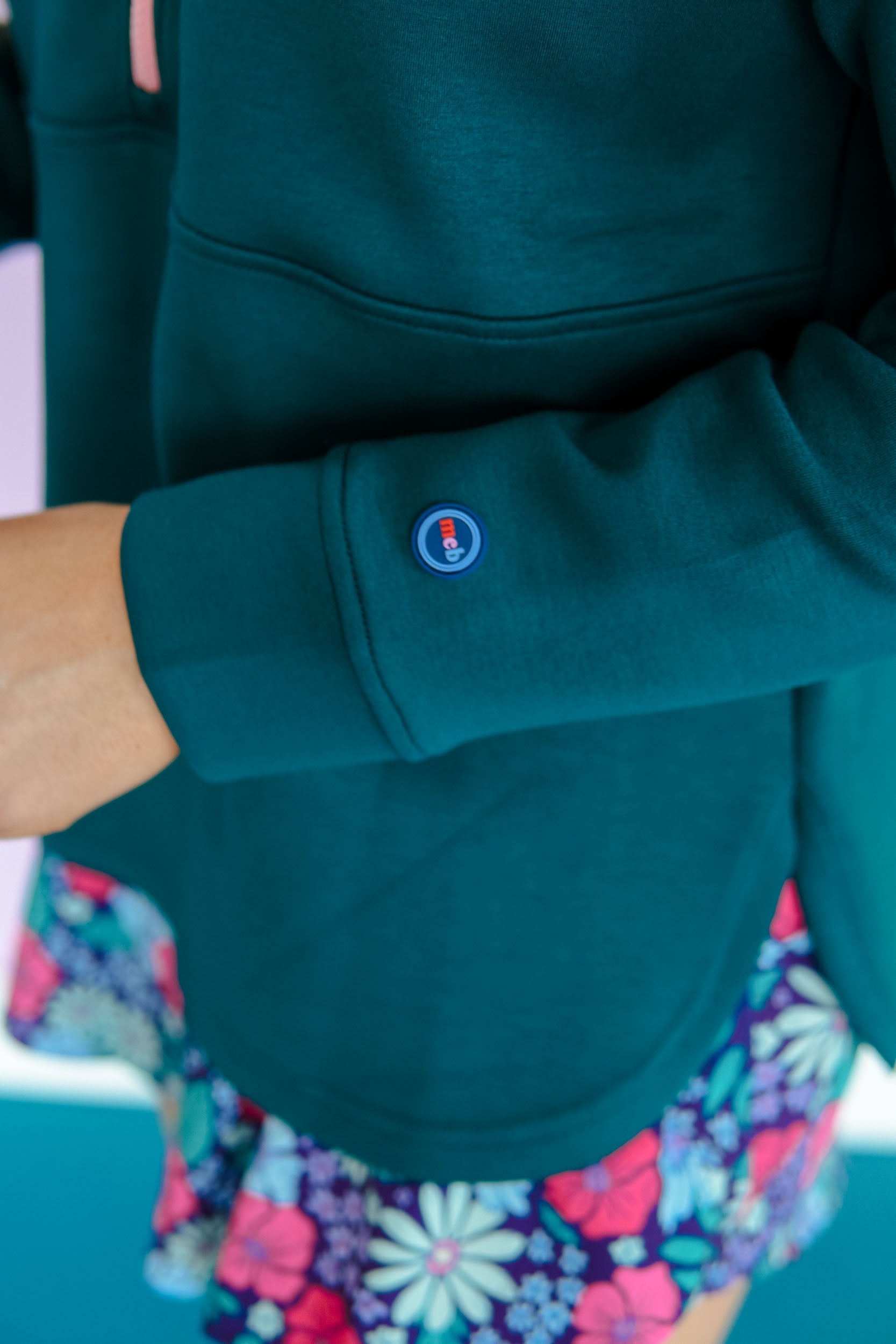 [Ellevate Basic] Adela 3.0 Pullover - Kingfisher + Blush
