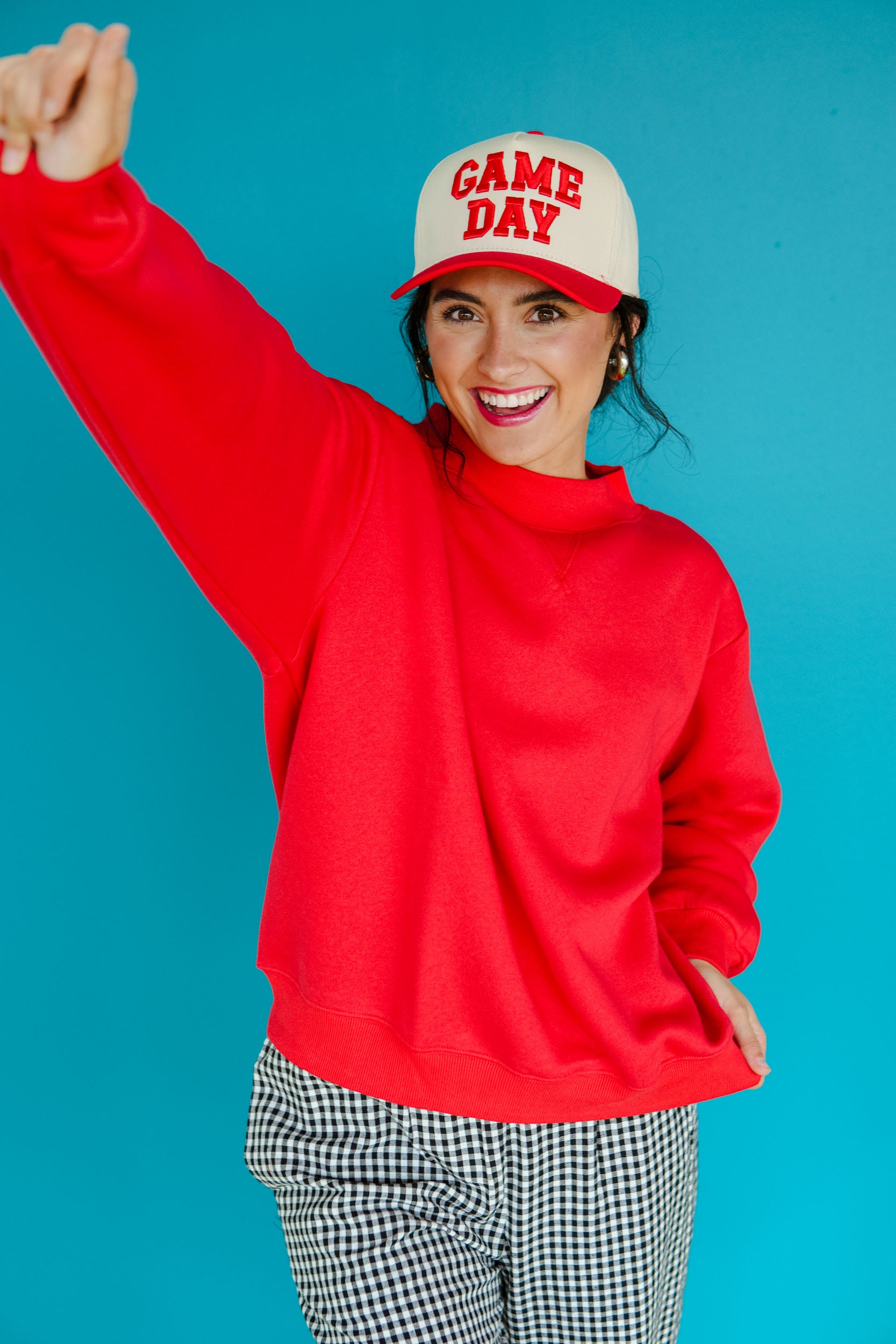 Paige Mock Neck Pullover - True Red