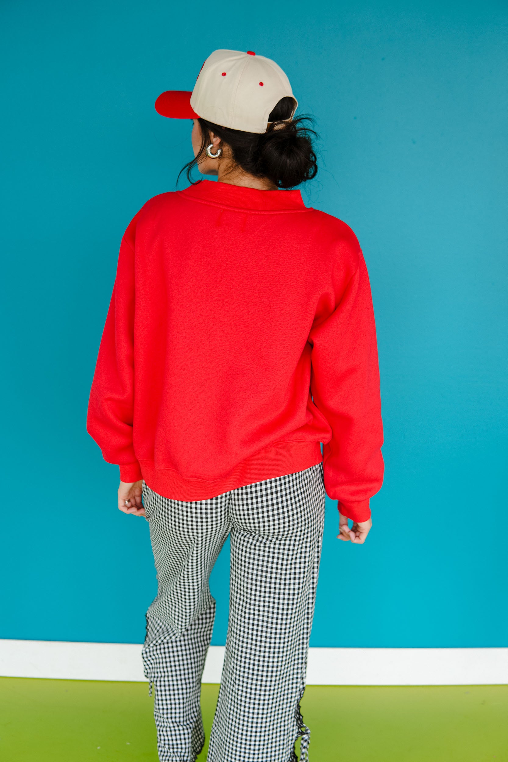 Paige Mock Neck Pullover - True Red