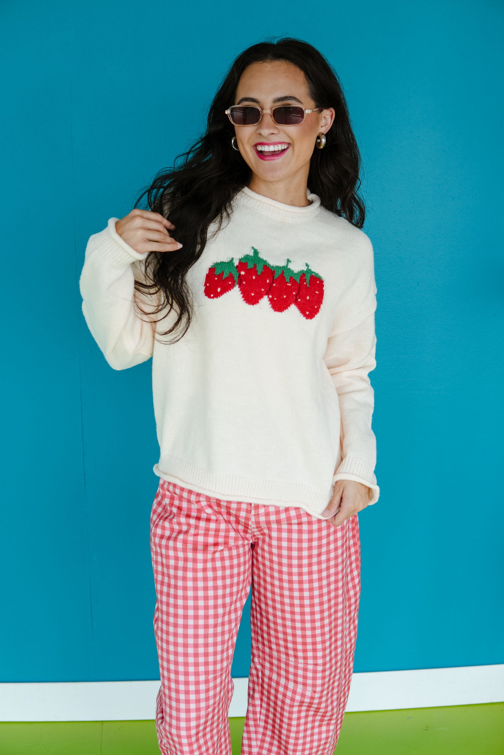Berry Harvest Crewneck Sweater - Oatmeal