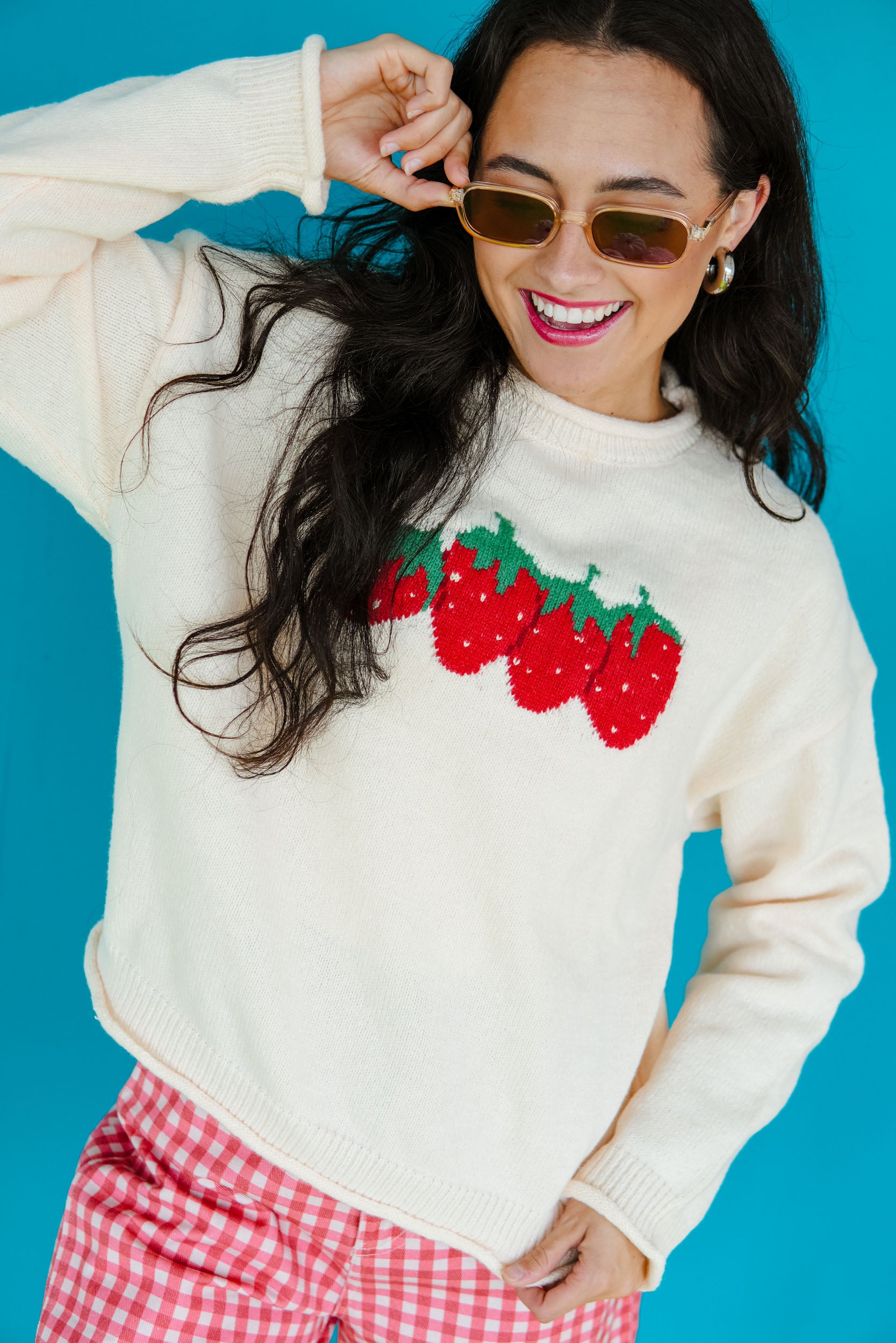 Berry Harvest Crewneck Sweater - Oatmeal