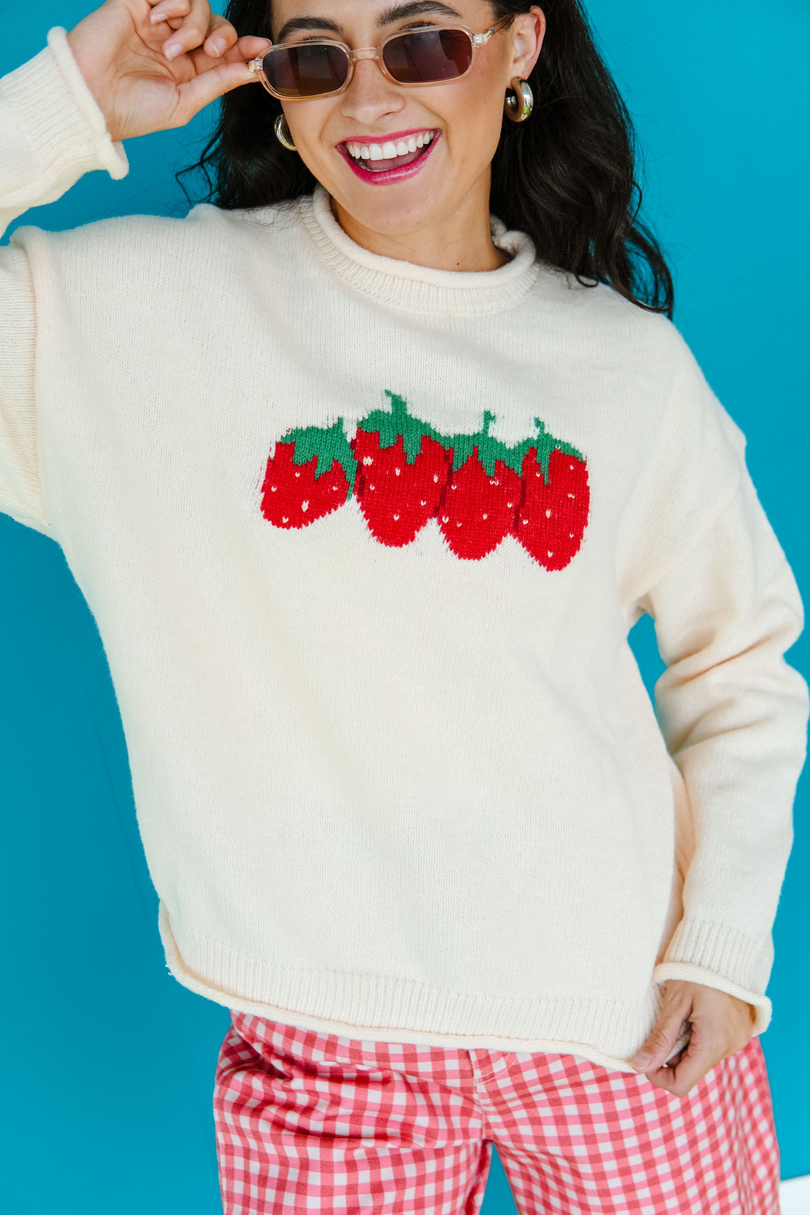 Berry Harvest Crewneck Sweater - Oatmeal