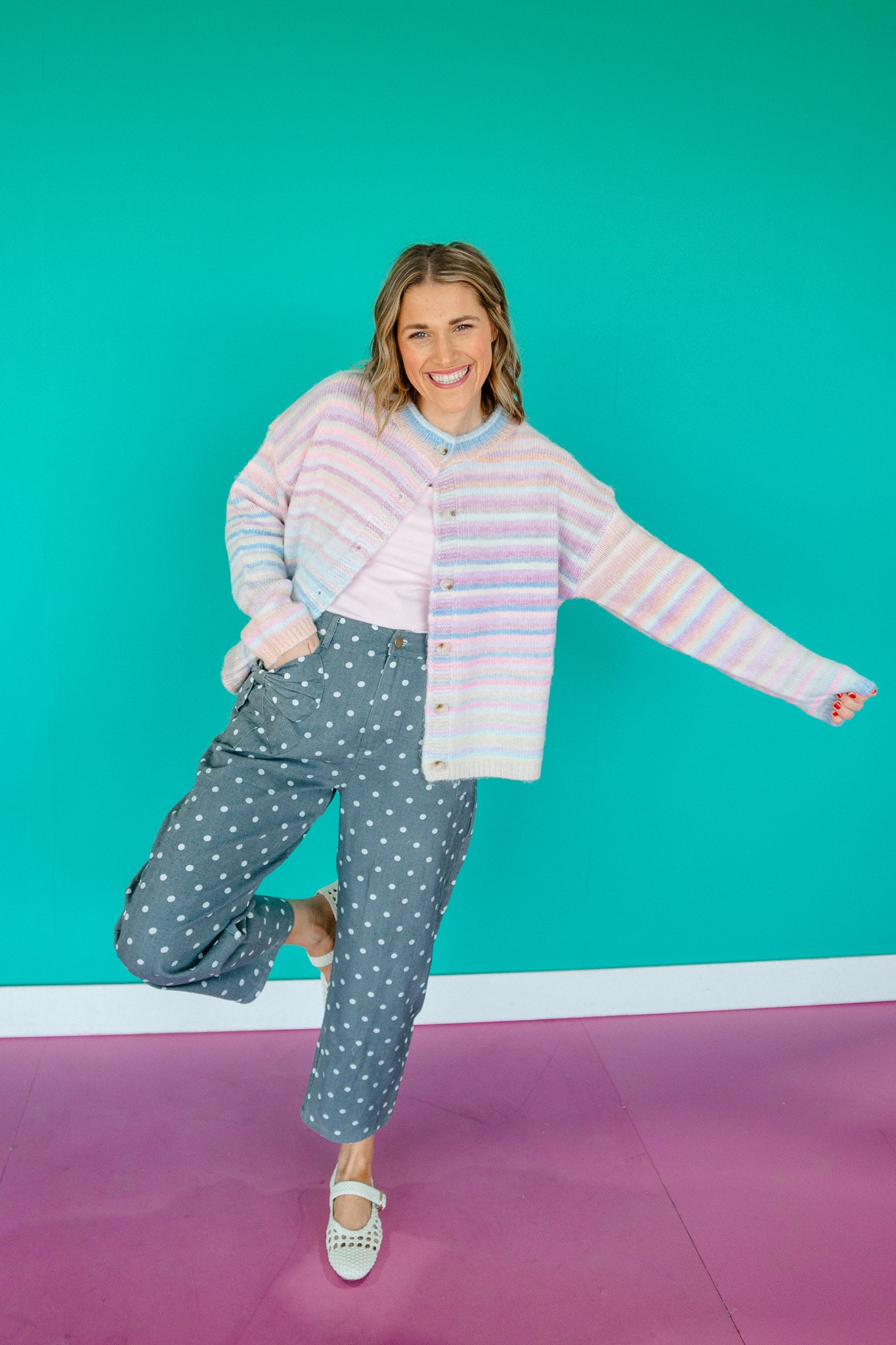 Confetti Cloud Striped Cardigan