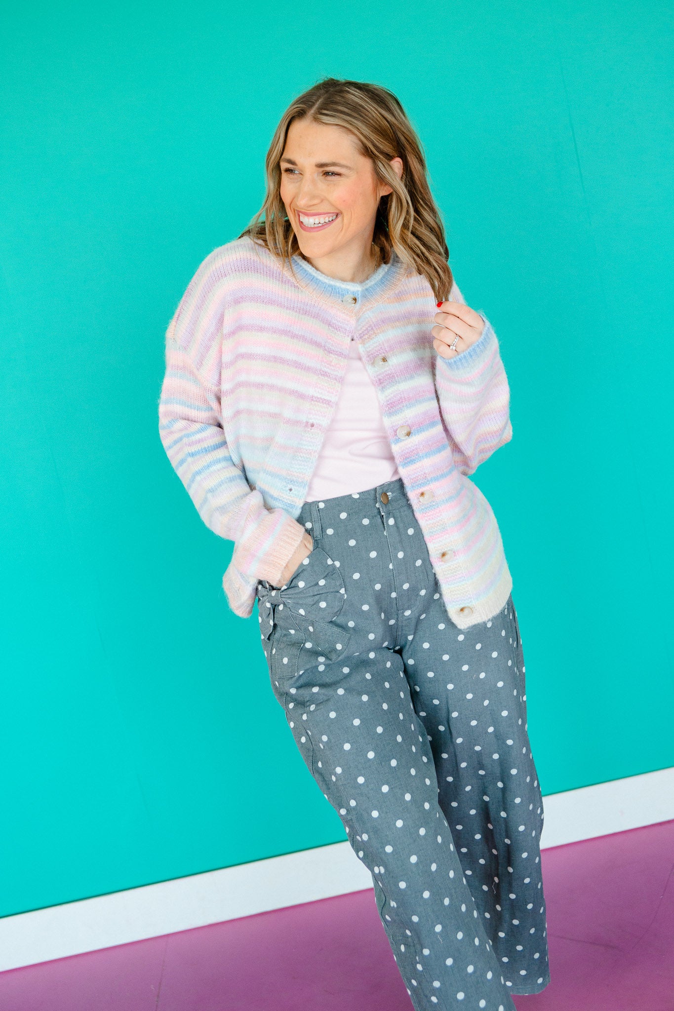 Confetti Cloud Striped Cardigan