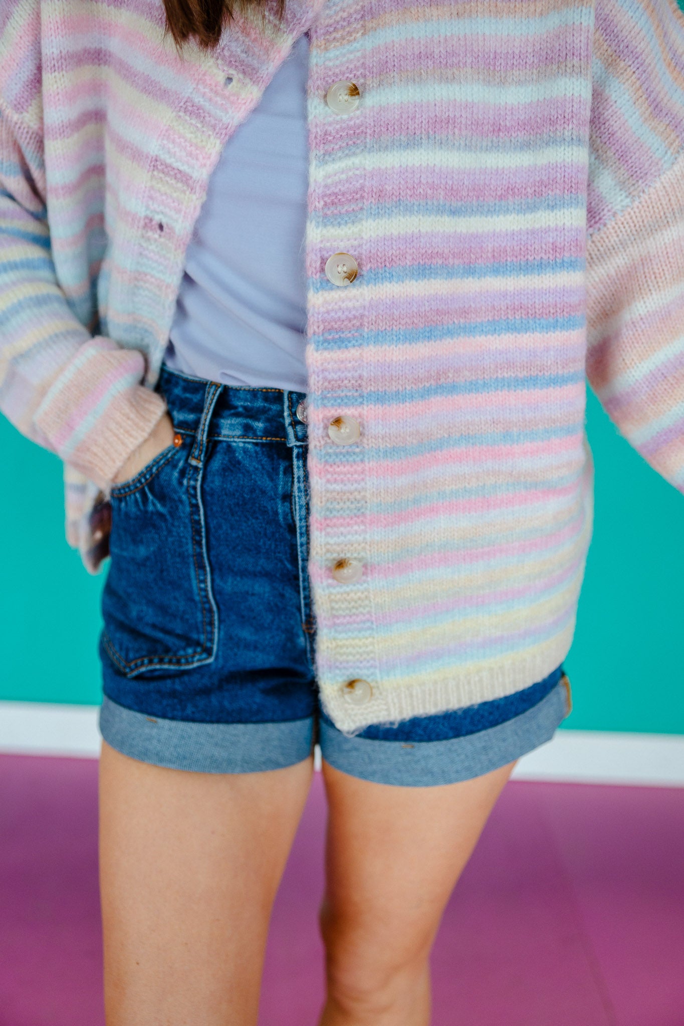 Confetti Cloud Striped Cardigan