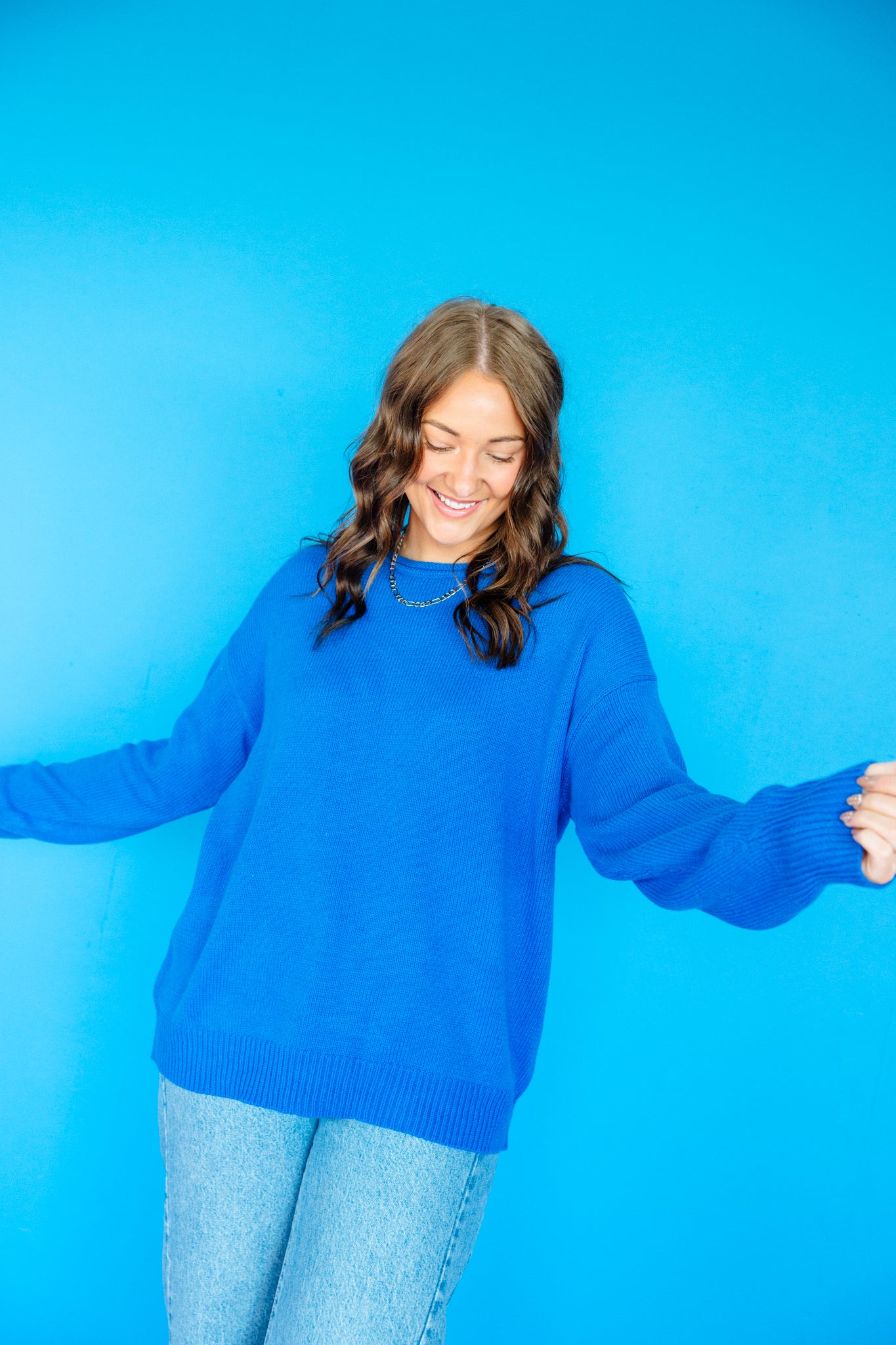 Ava Oversized Sweater - Oxford Blue