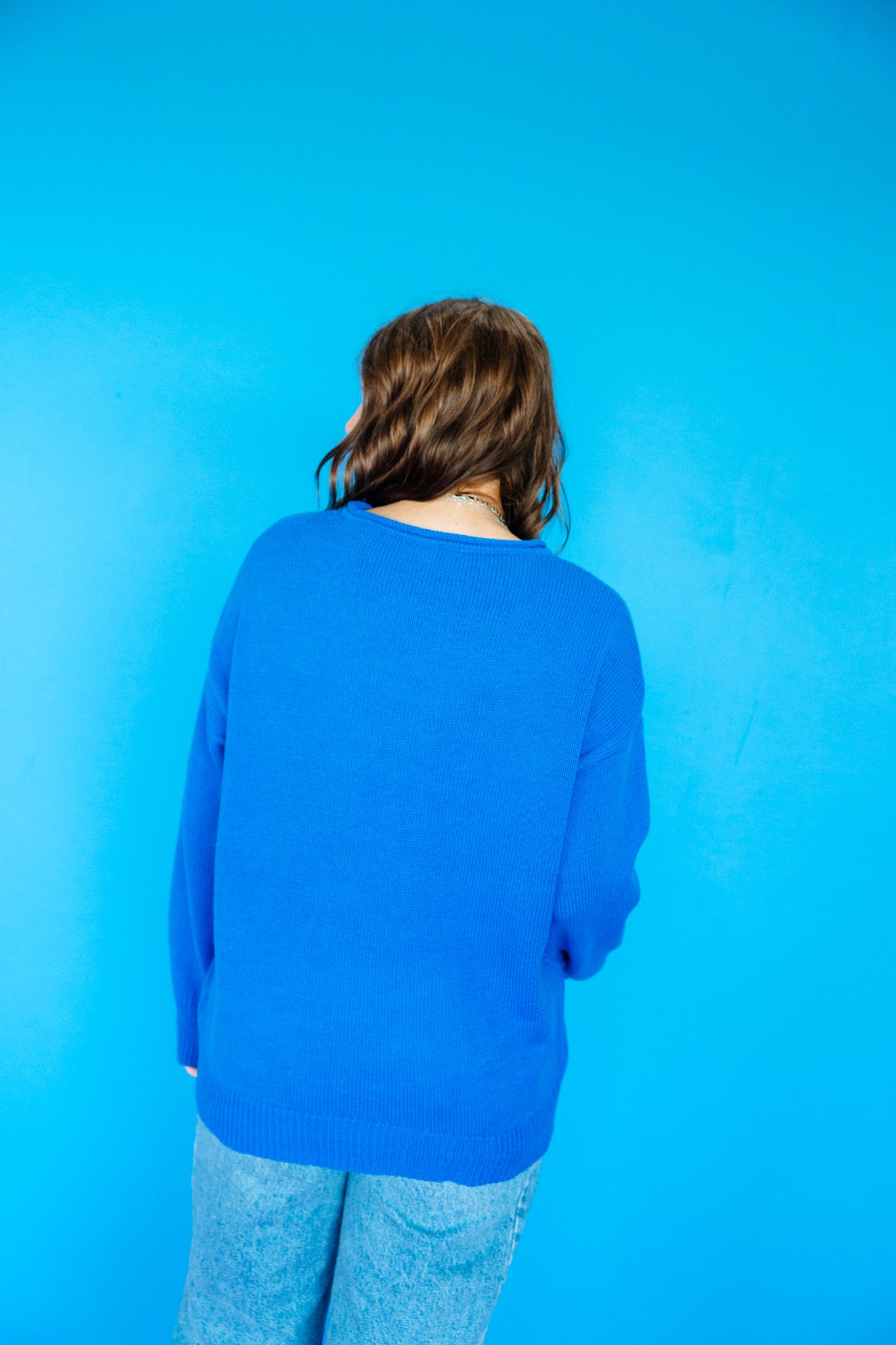 Ava Oversized Sweater - Oxford Blue