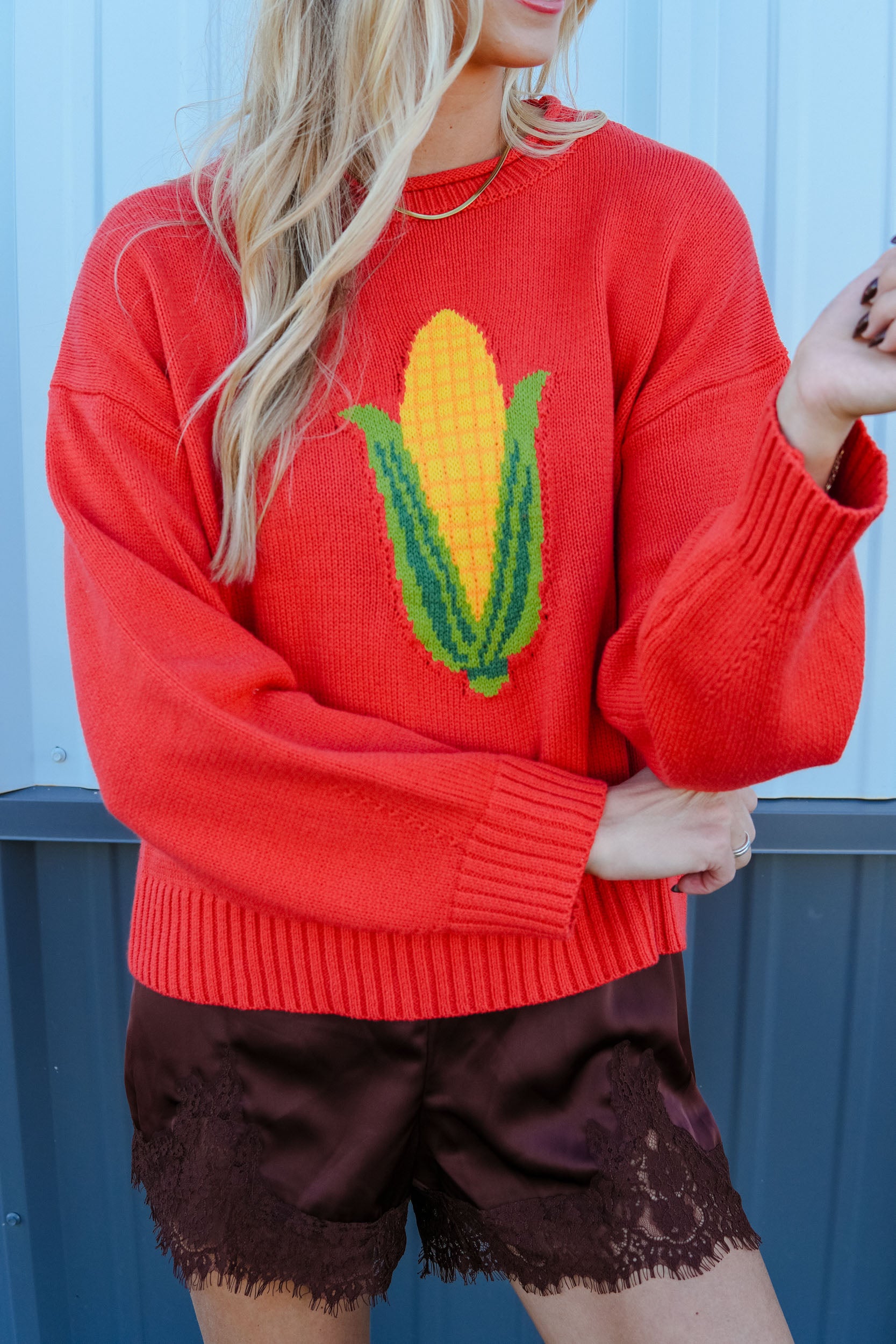 MyEllement Exclusive] Homegrown Corn Sweater - Warm Red