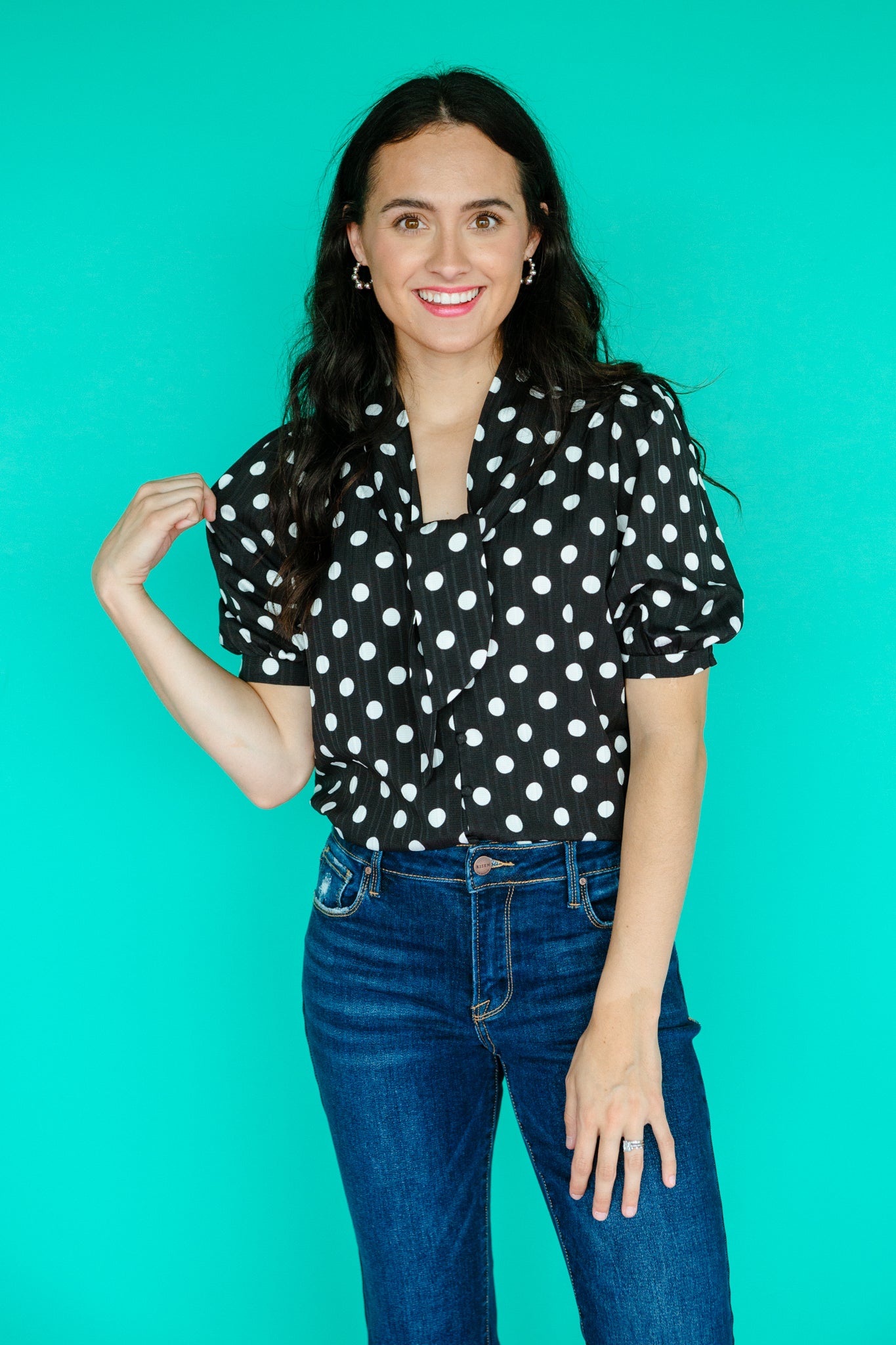 Conley Button Down Blouse - Black