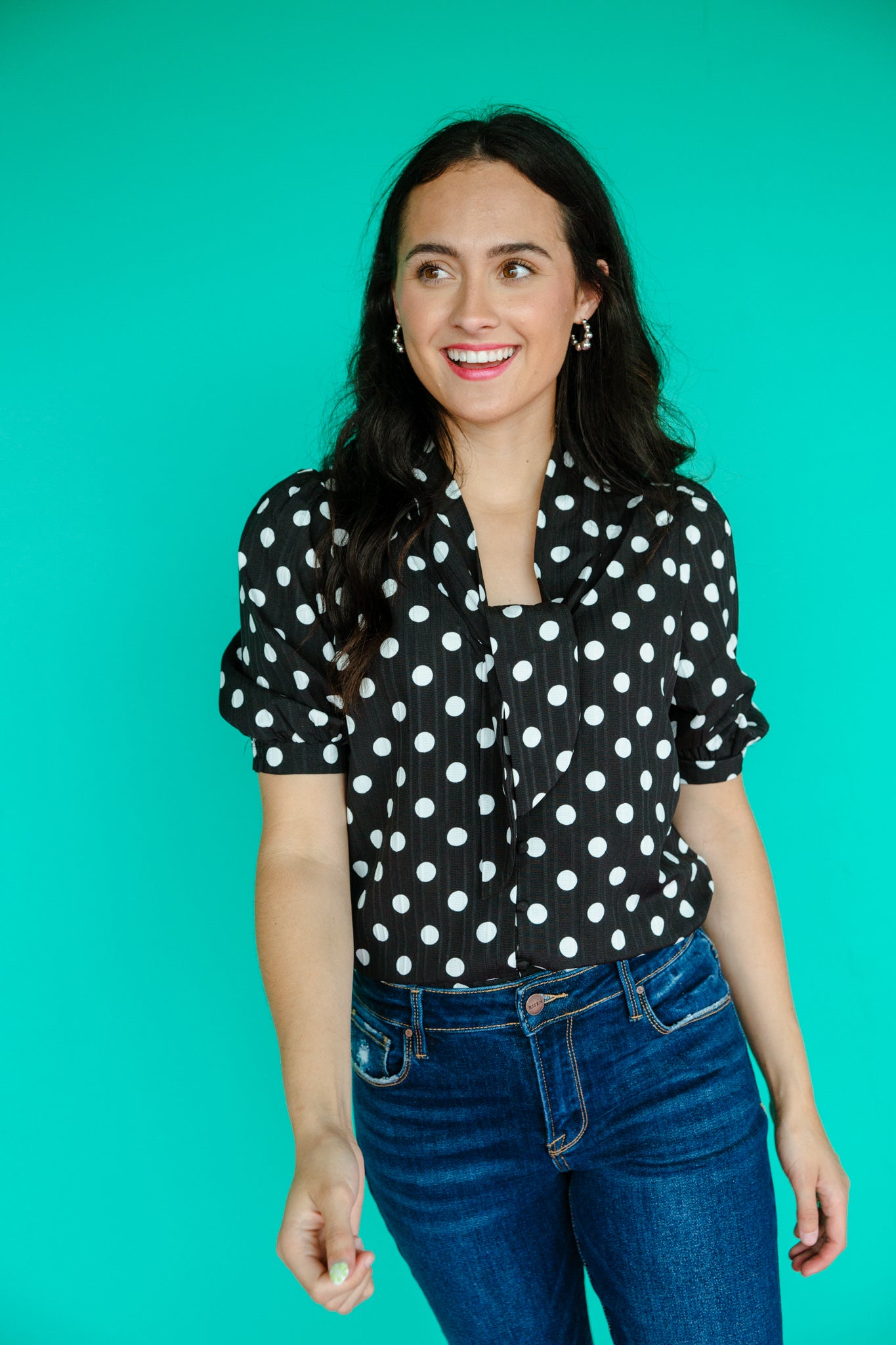 Conley Button Down Blouse - Black