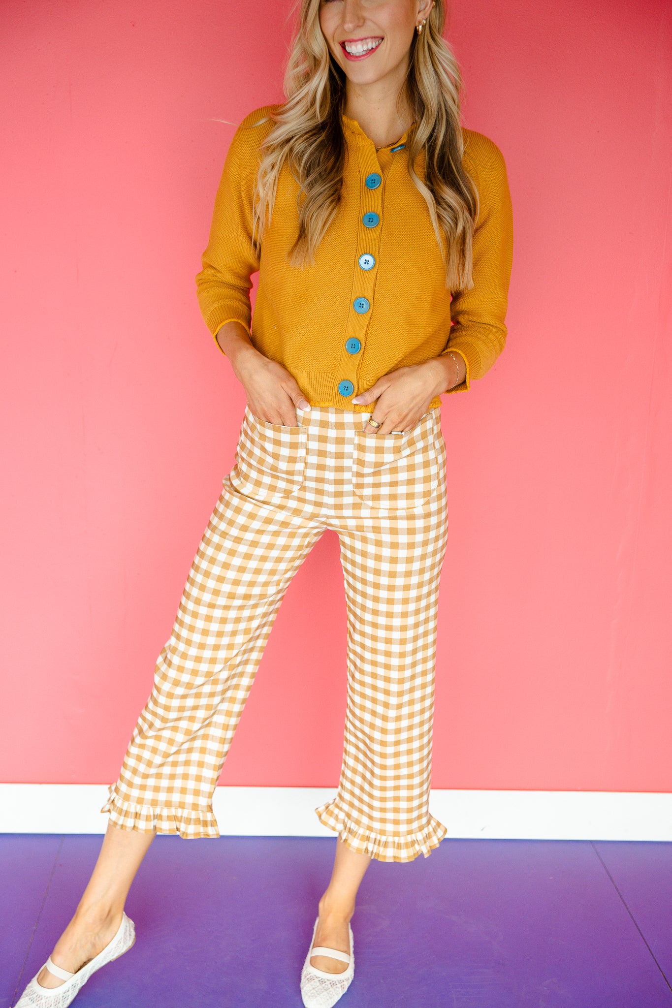 Poppy Gingham Ruffle Pants