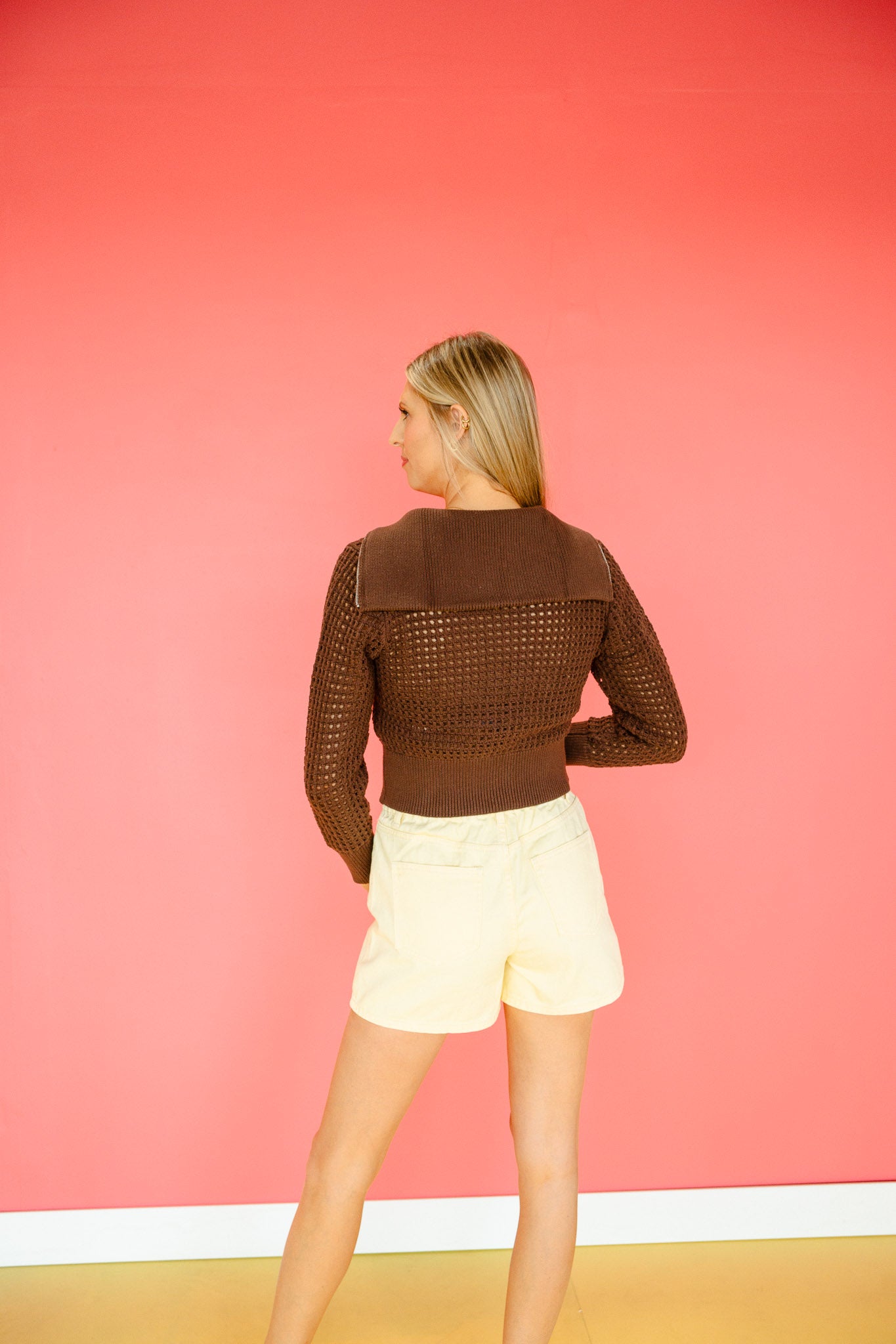 Angela Zip Up Sweater - Dark Brown