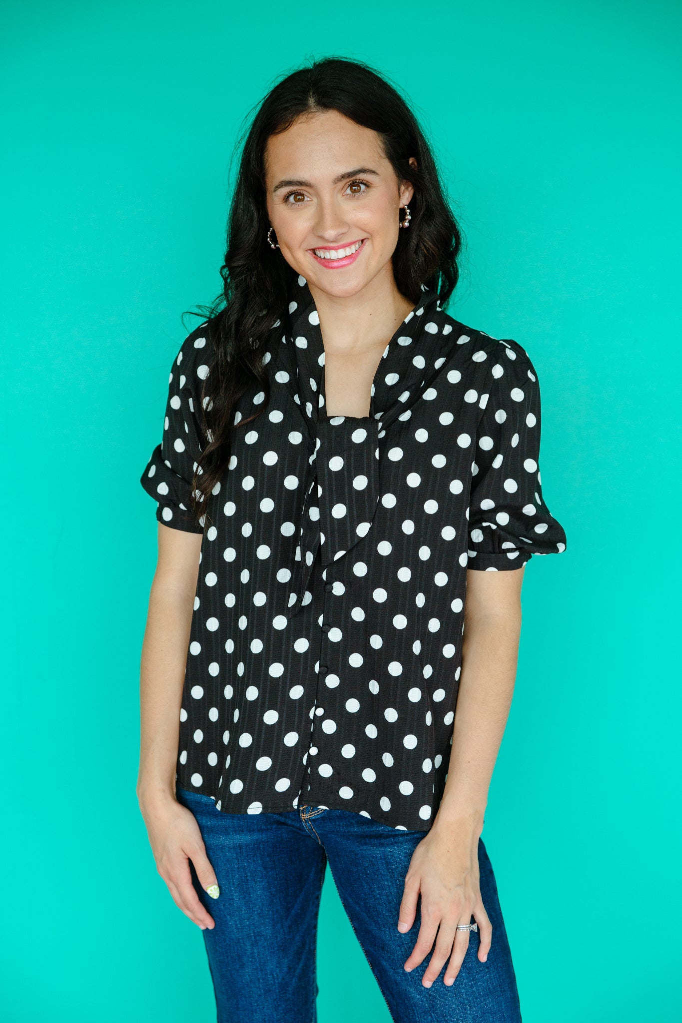Conley Button Down Blouse - Black