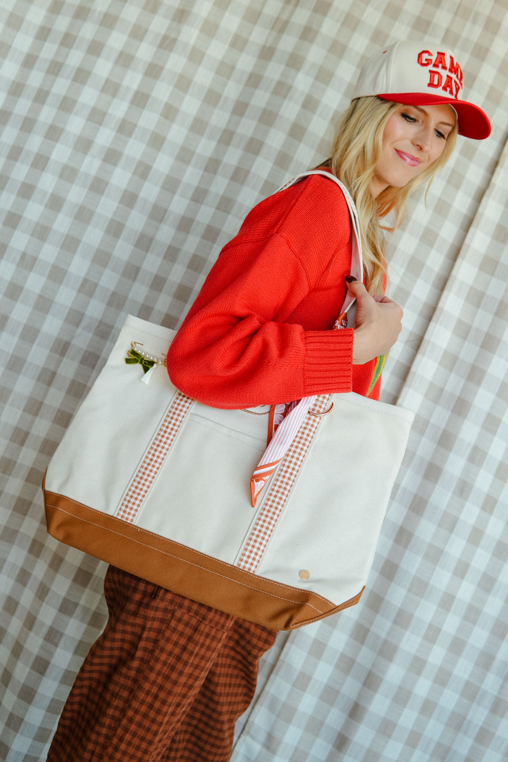 Too Much Fun Canvas Tote Bag - Natural