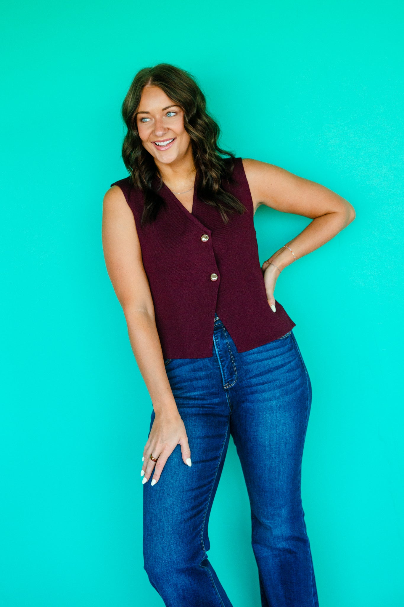 Shelbie Button Down Sweater Vest