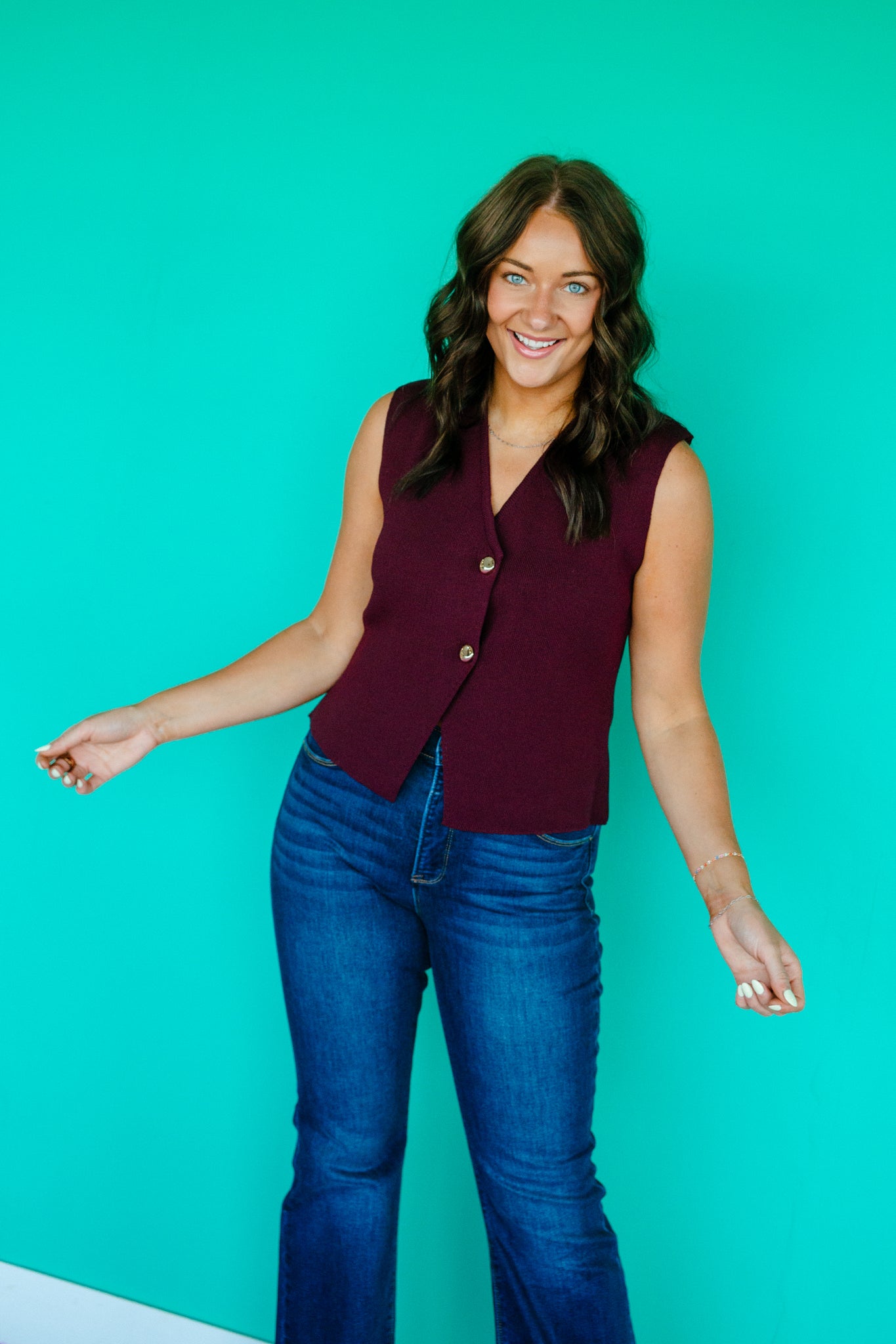 Shelbie Button Down Sweater Vest