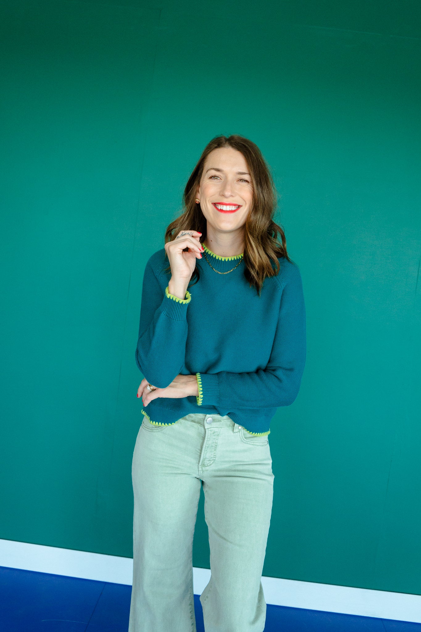 [Ellevate Basics] Daphne Decorative Stitch Sweater