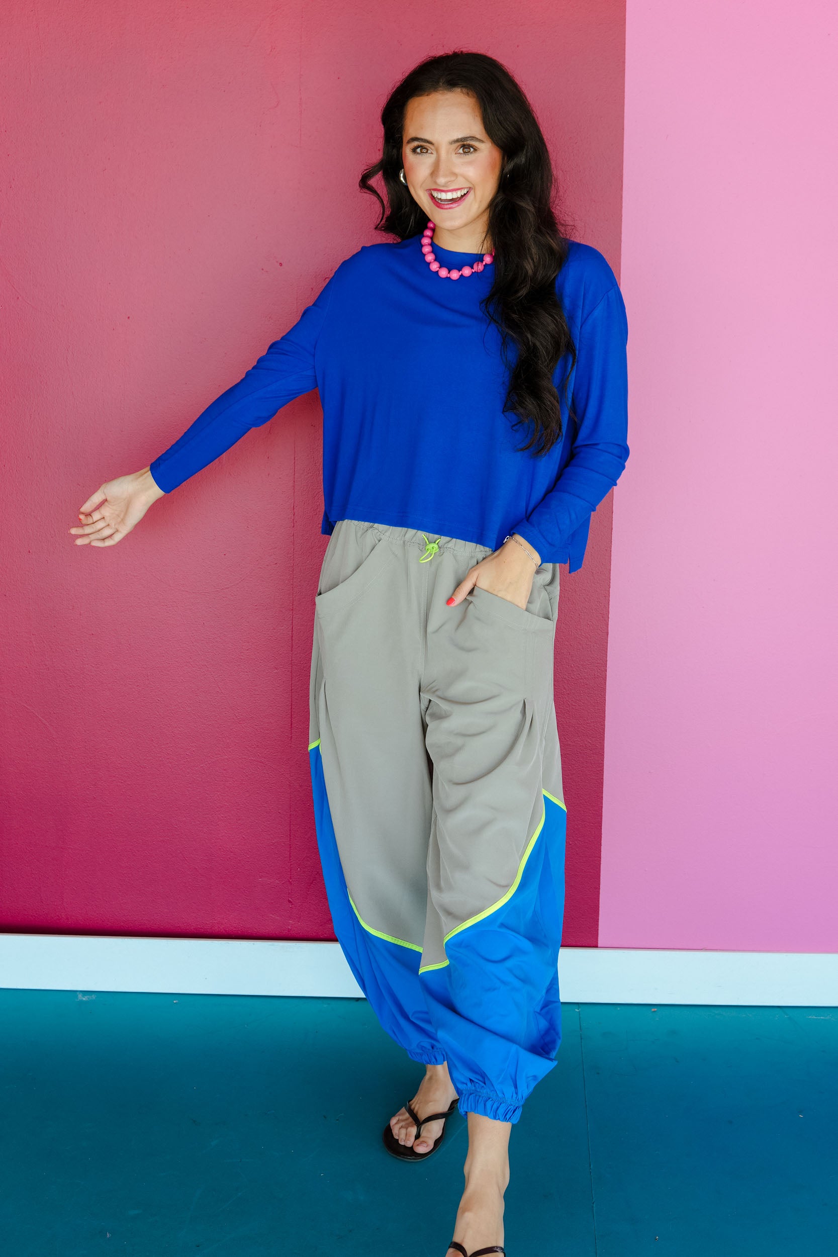 [Ellevate Basic] Blaire Boxy Long Sleeve - Sapphire Blue