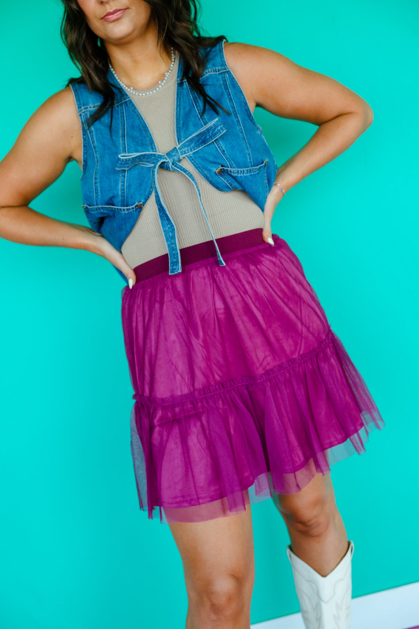 Athena Layered Mesh Skirt