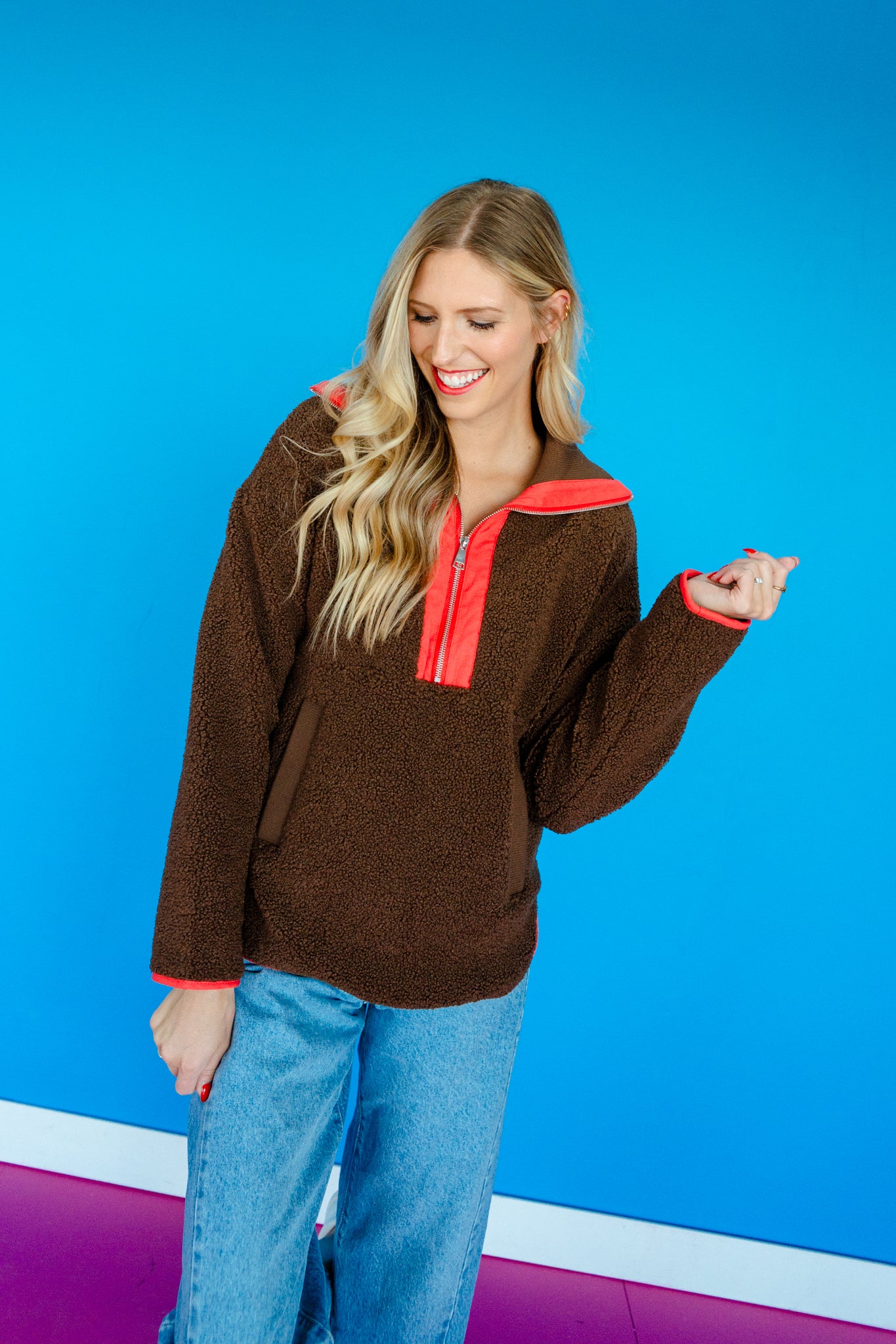 [Ellevate Basics] Aggie Sherpa Pullover