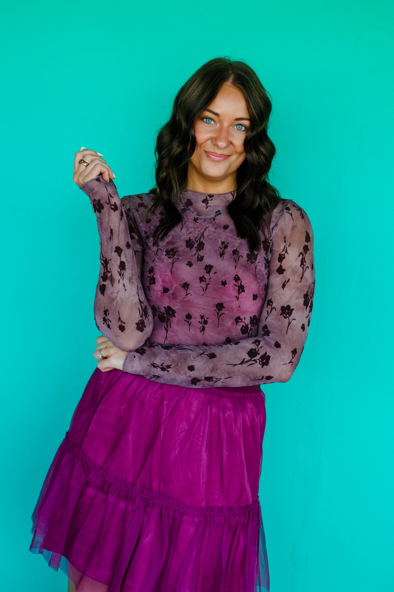 Aria Mesh Long Sleeve Top