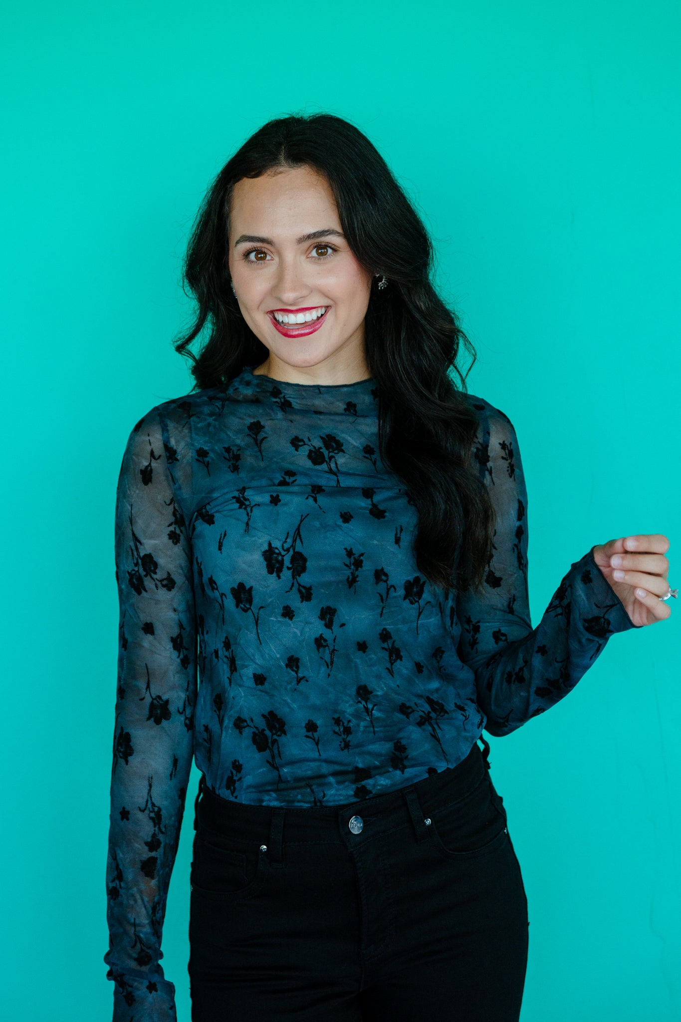 Aria Mesh Long Sleeve Top