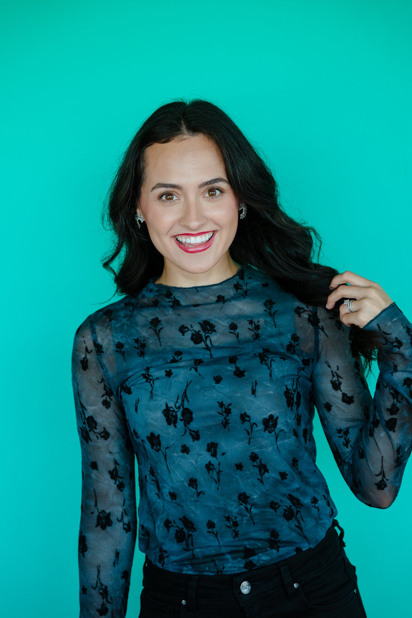 Aria Mesh Long Sleeve Top