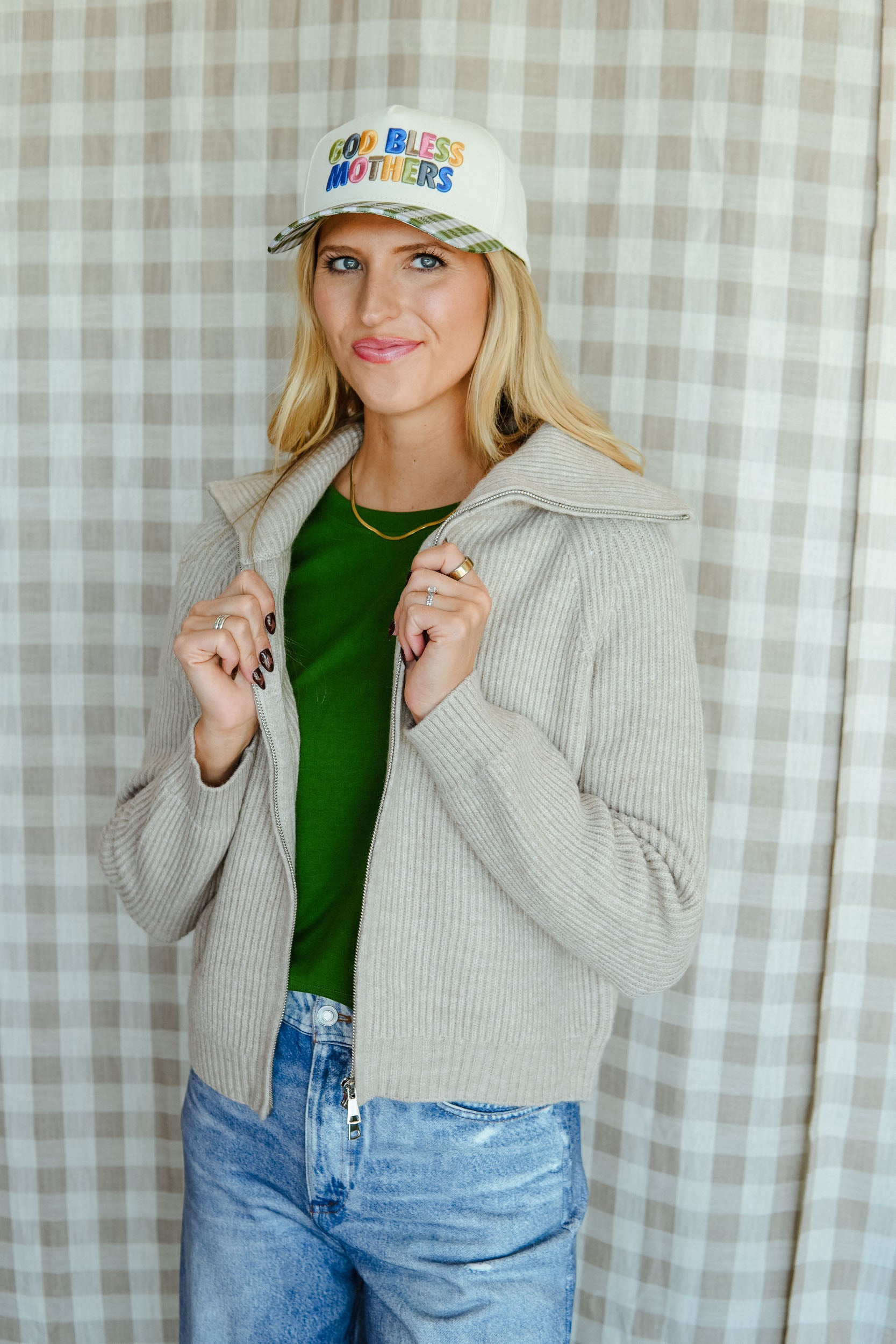 Dream Lover Funnel Neck Cardigan - Light Khaki