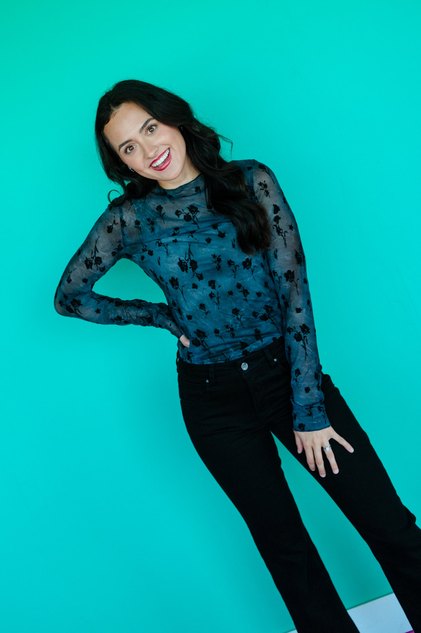 Aria Mesh Long Sleeve Top