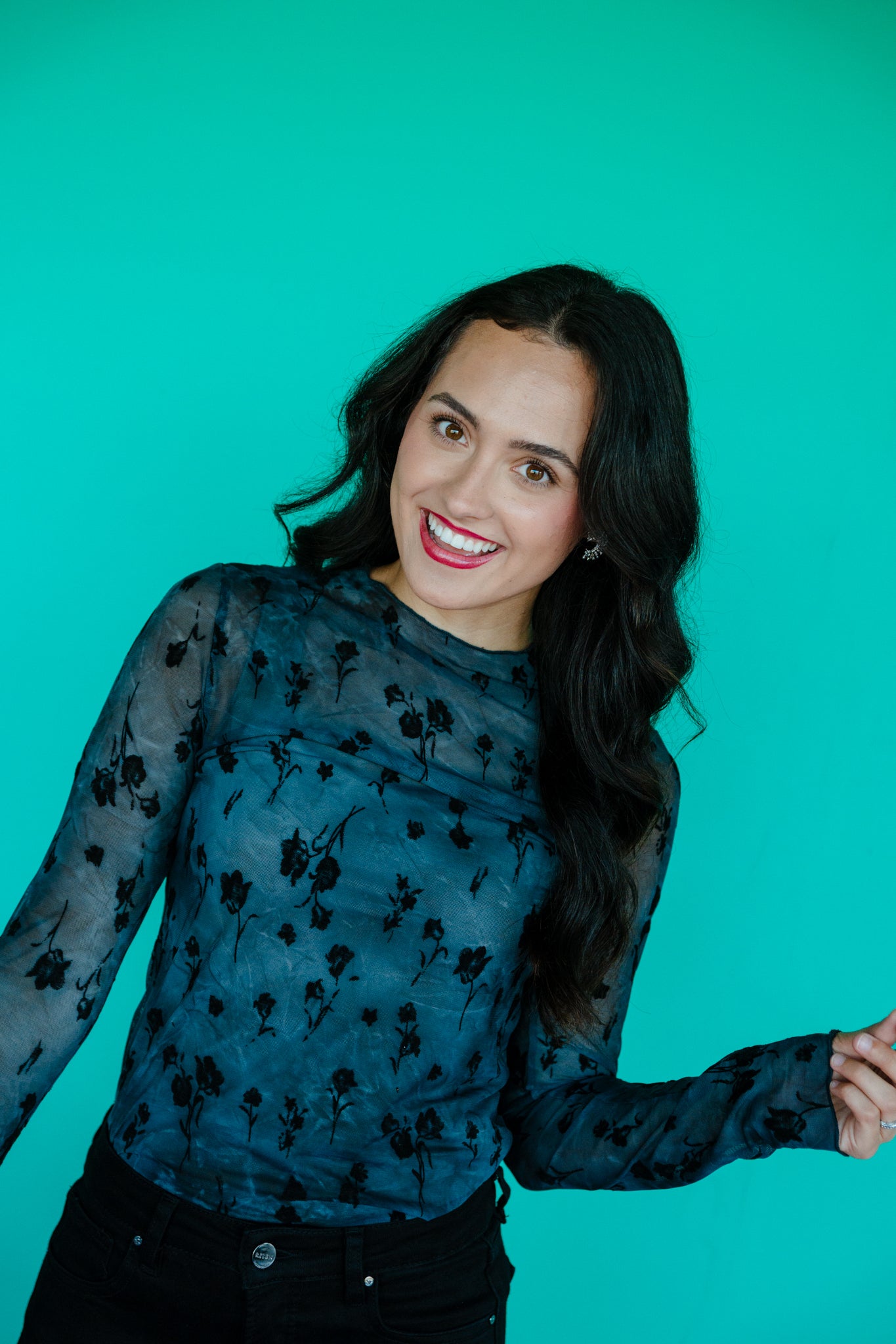 Aria Mesh Long Sleeve Top