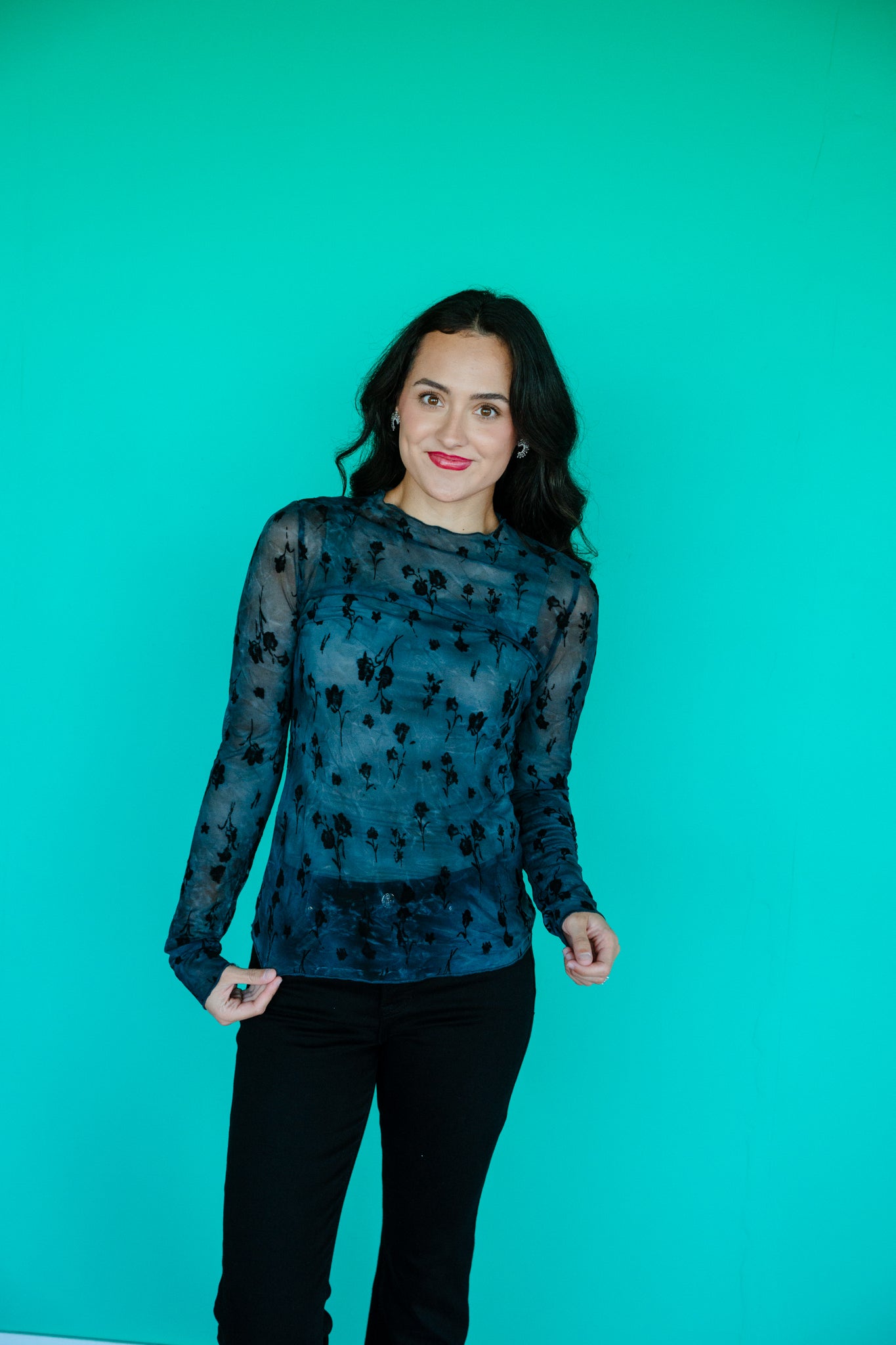 Aria Mesh Long Sleeve Top