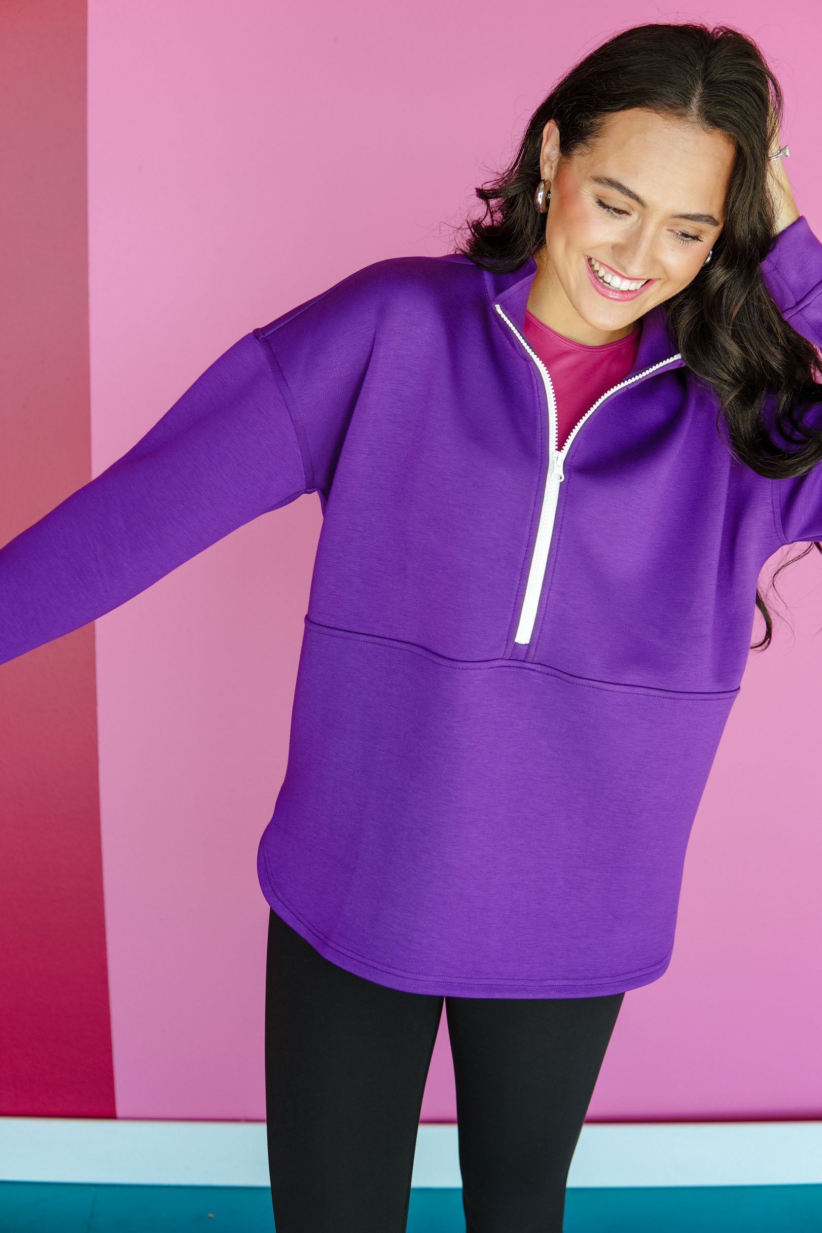 [Ellevate Basic] Adela 3.0 Pullover - Royal Purple + White