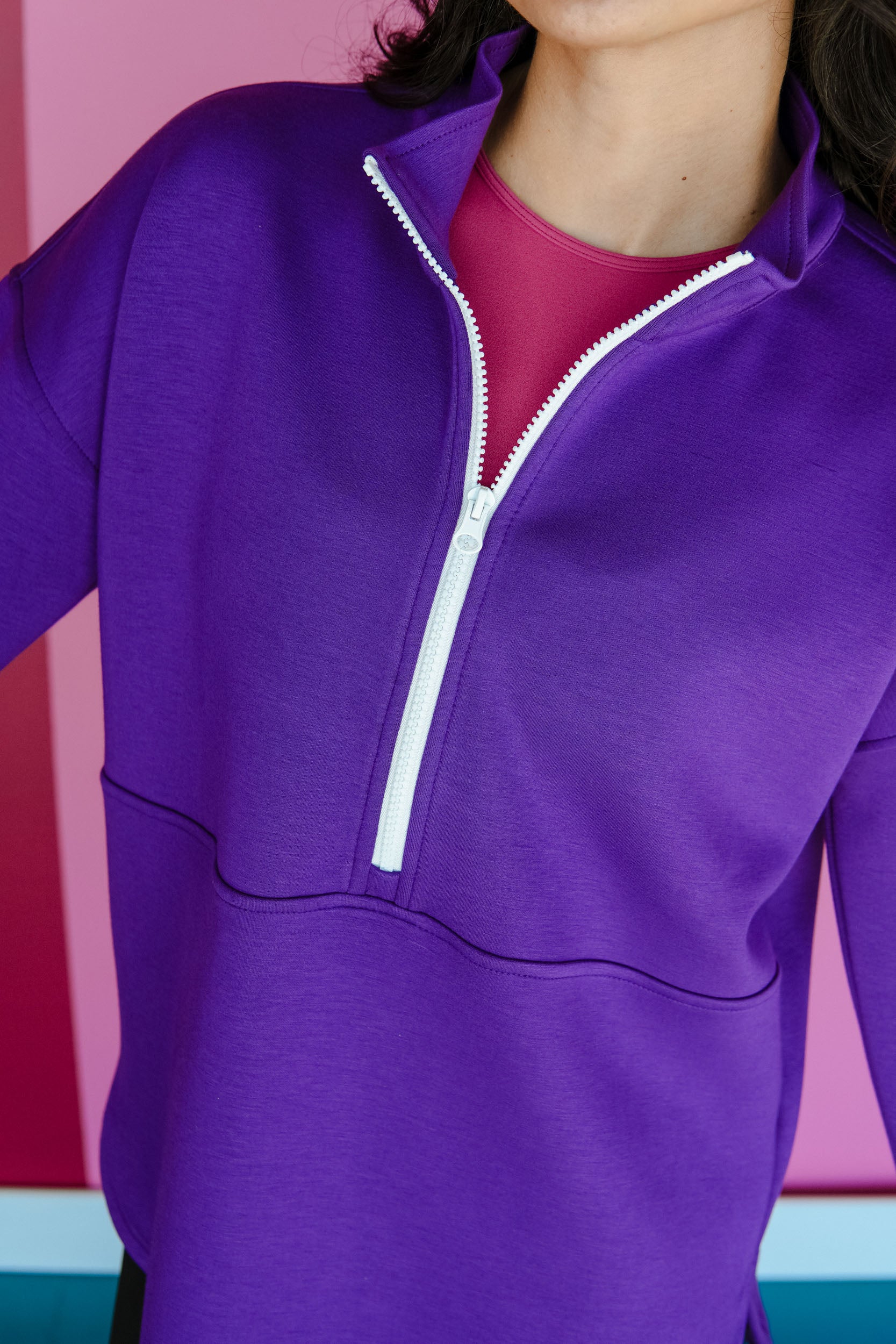 [Ellevate Basic] Adela 3.0 Pullover - Royal Purple + White