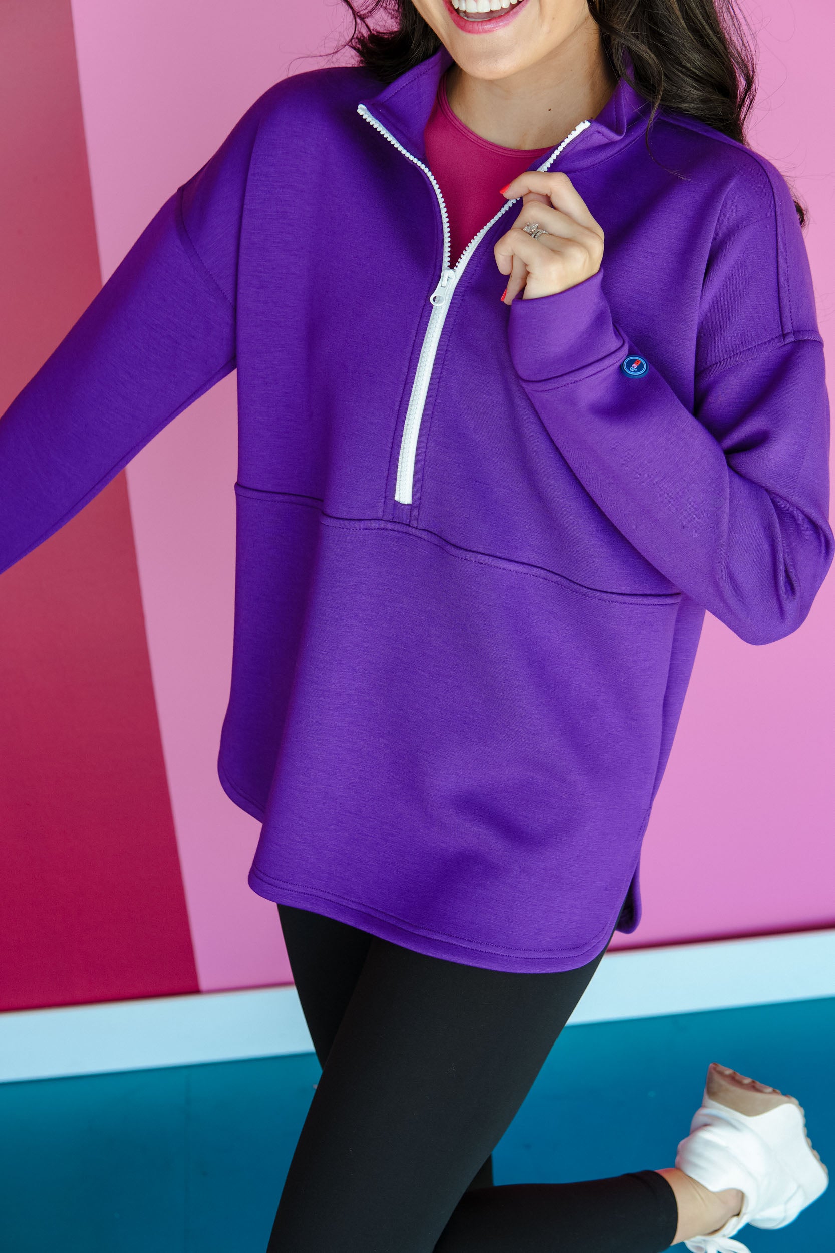 [Ellevate Basic] Adela 3.0 Pullover - Royal Purple + White