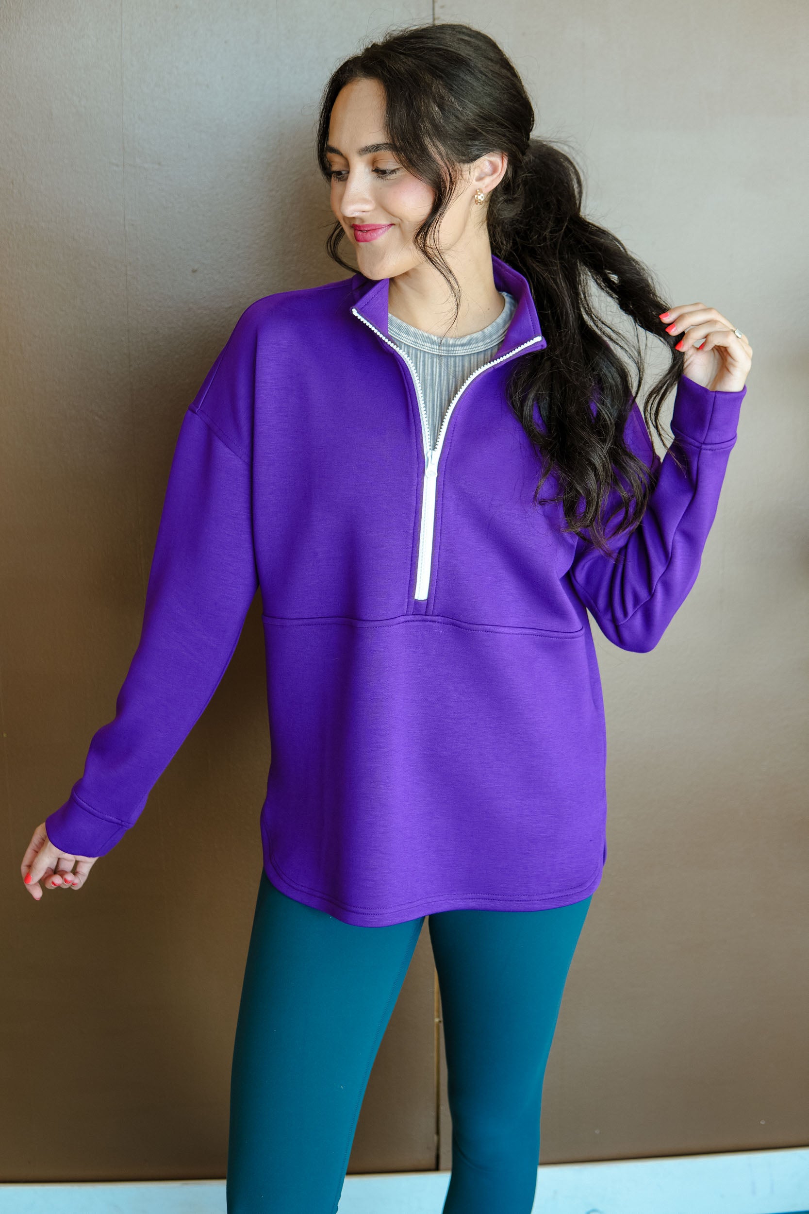 [Ellevate Basic] Adela 3.0 Pullover - Royal Purple + White