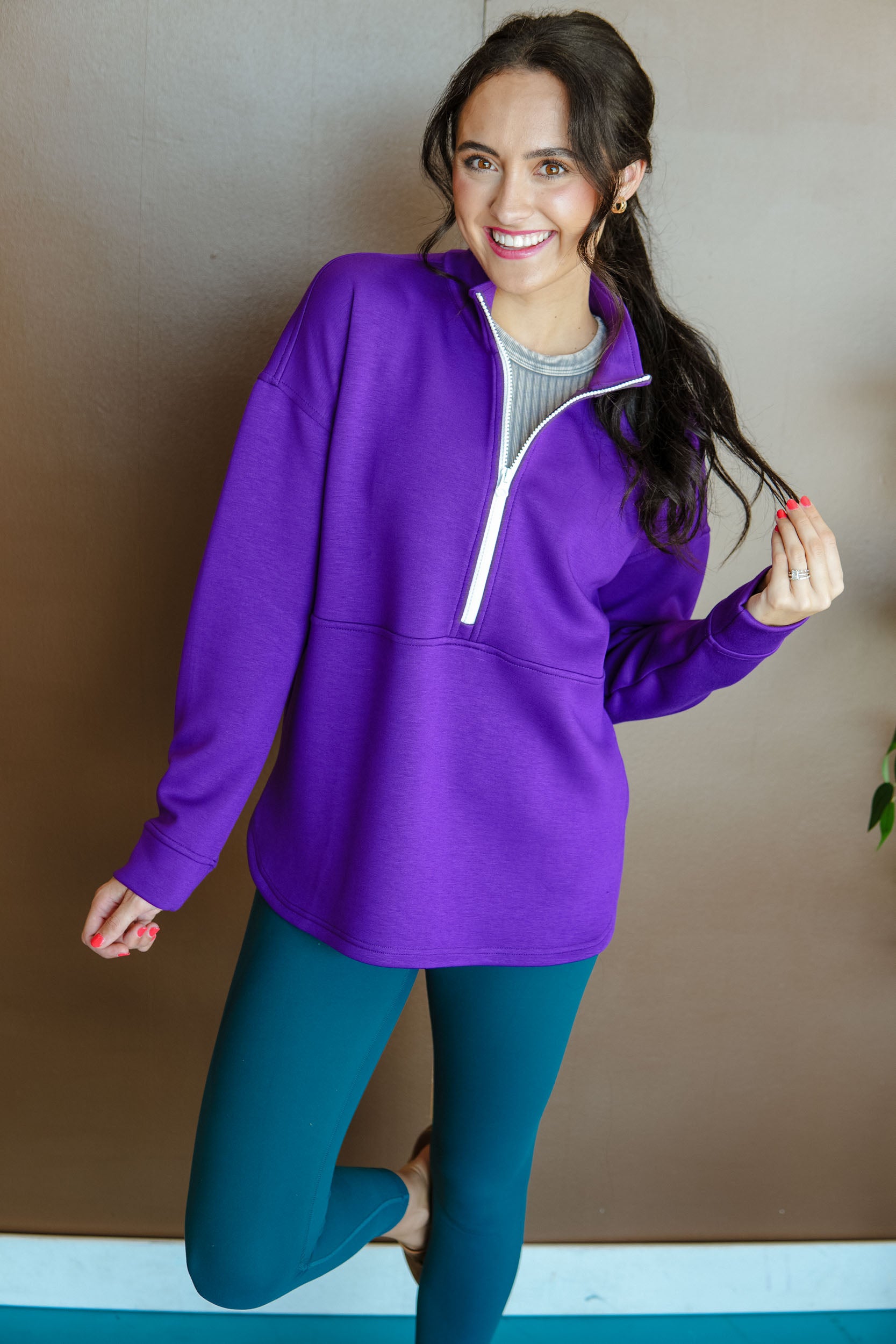 [Ellevate Basic] Adela 3.0 Pullover - Royal Purple + White