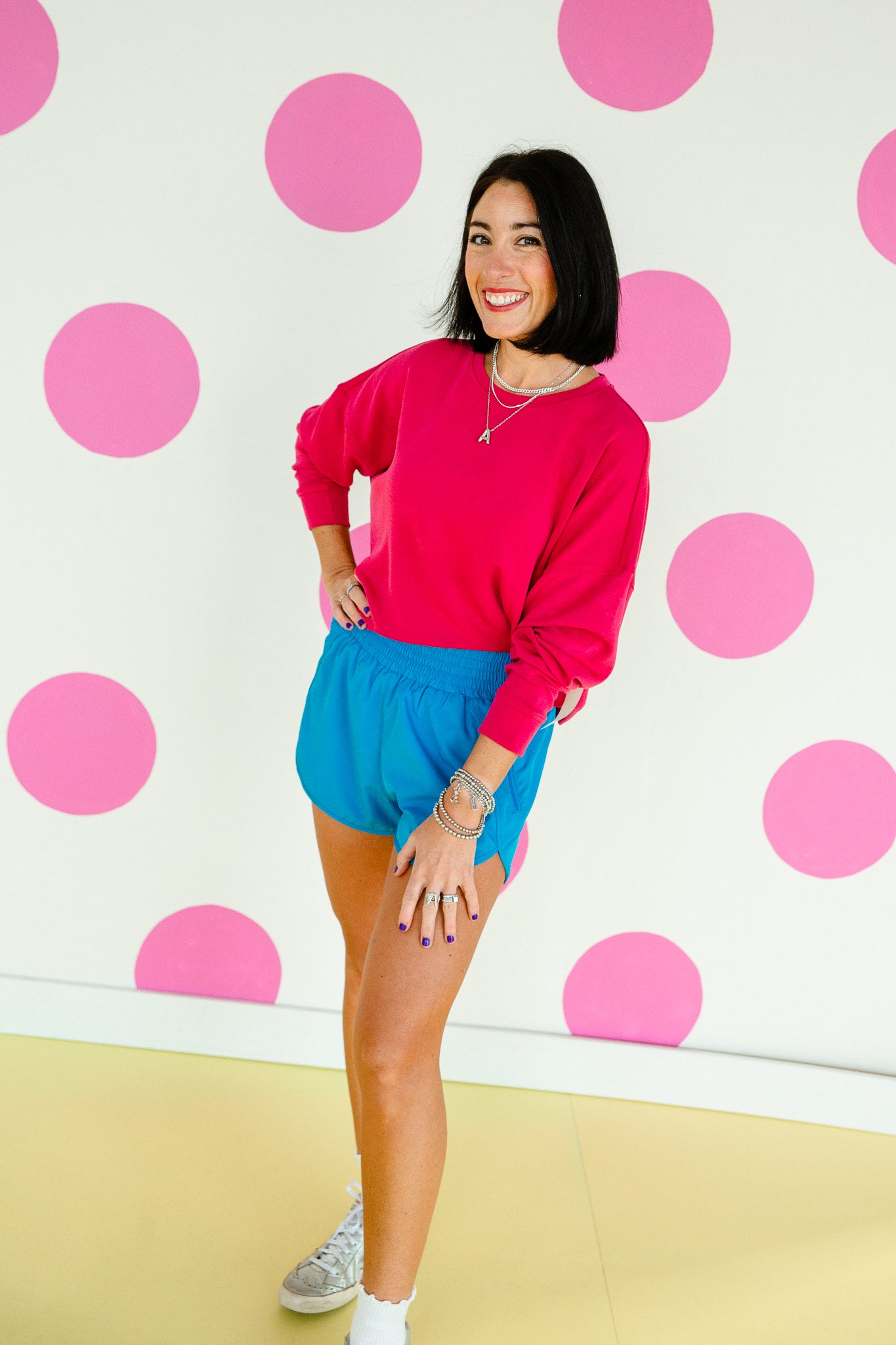 Arlo Drop Shoulder Pullover - Deep Raspberry