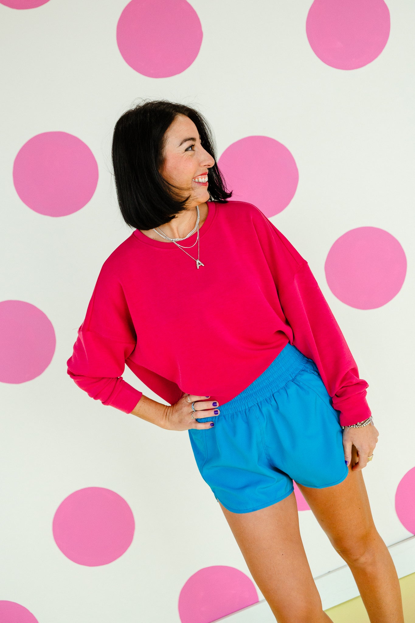 Arlo Drop Shoulder Pullover - Deep Raspberry