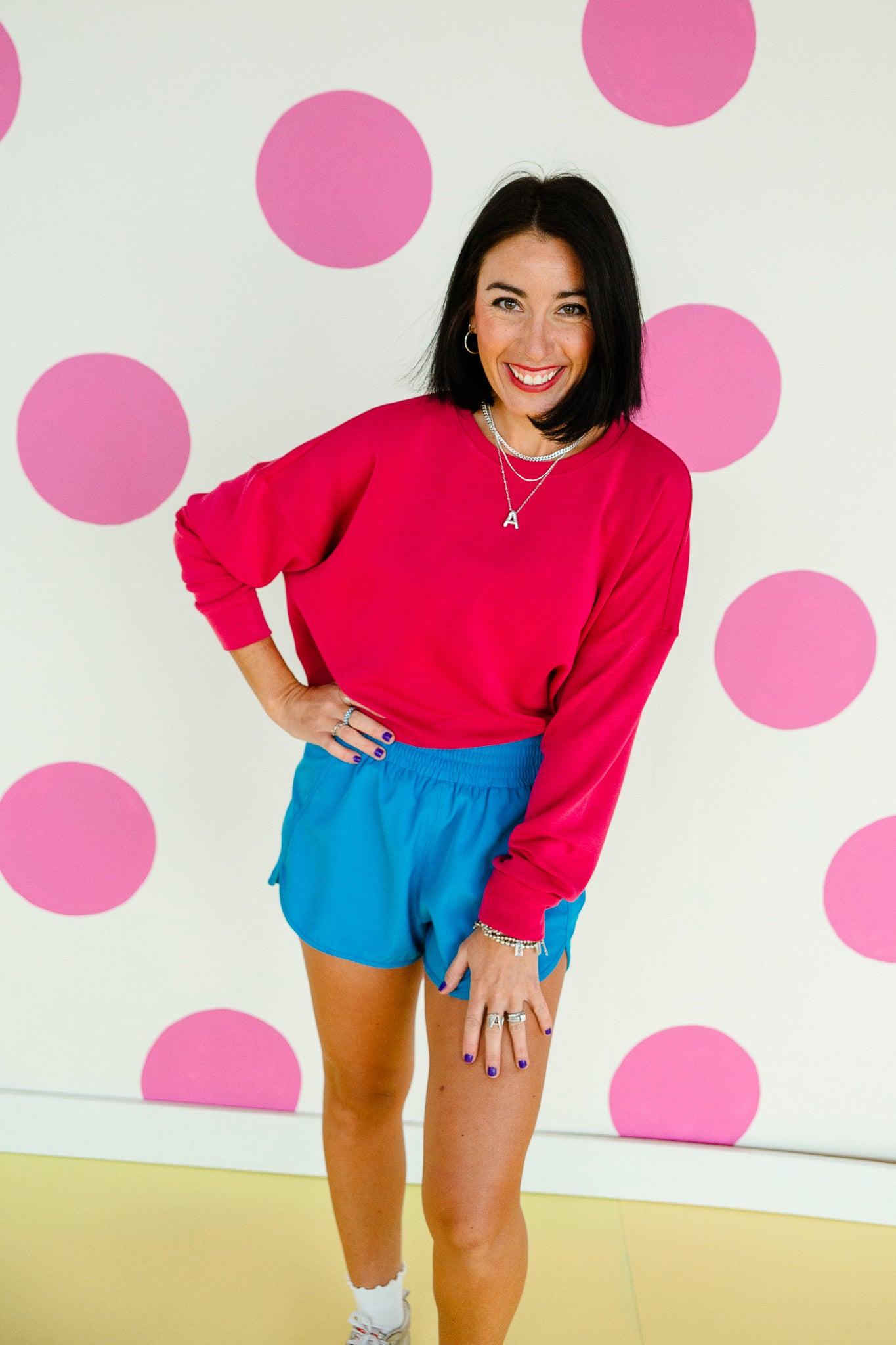 Arlo Drop Shoulder Pullover - Deep Raspberry