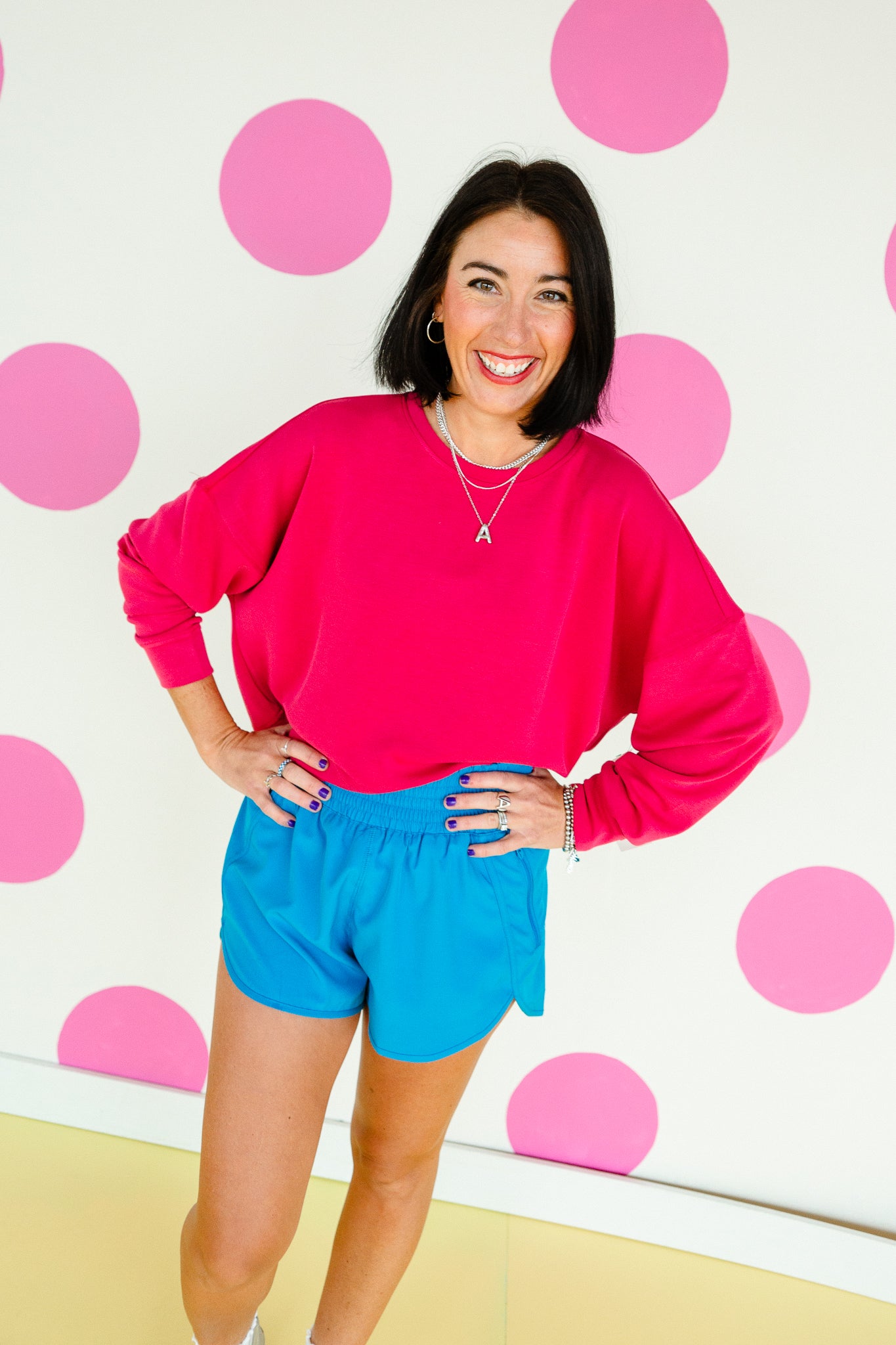 Arlo Drop Shoulder Pullover - Deep Raspberry