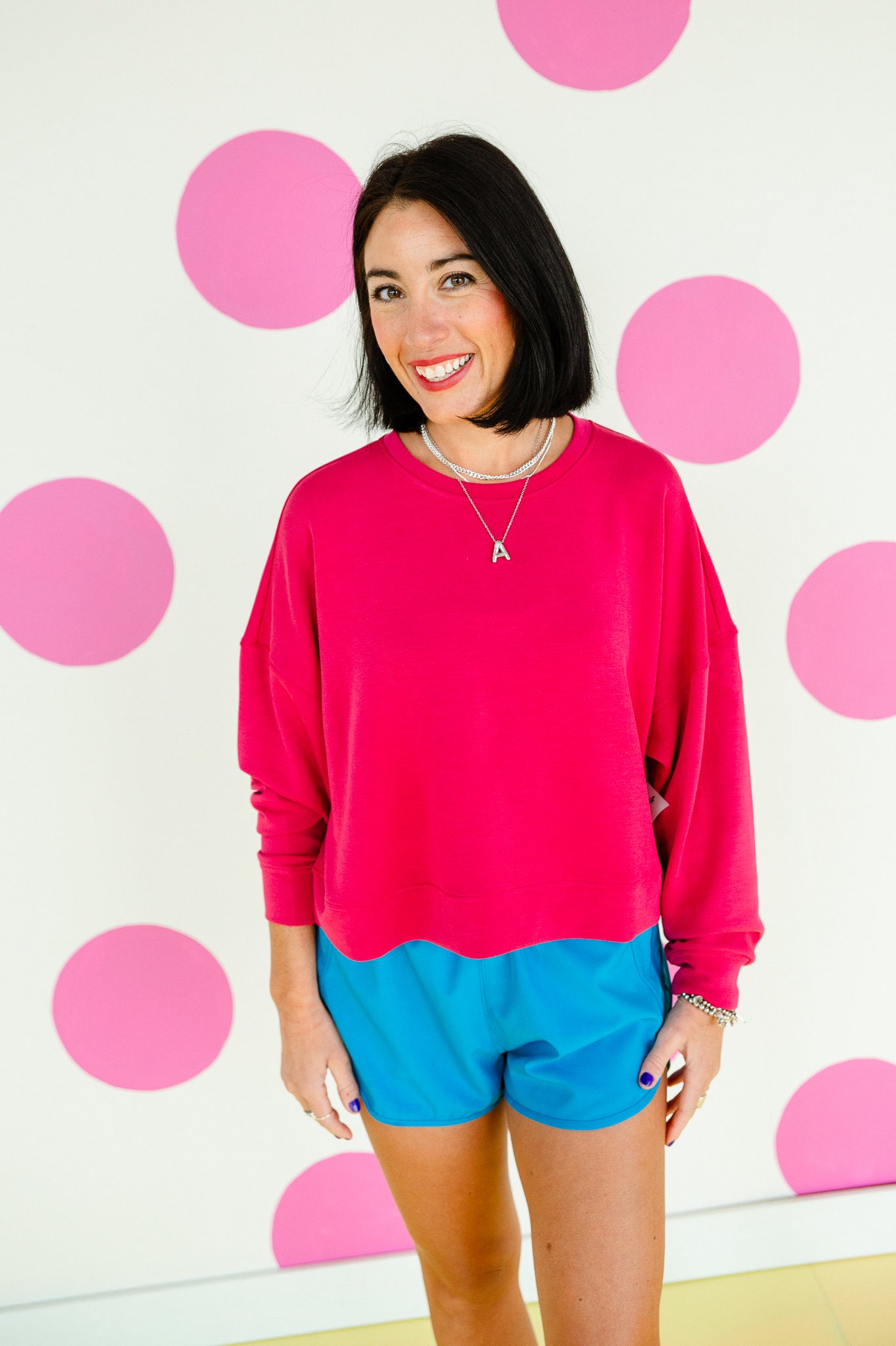 Arlo Drop Shoulder Pullover - Deep Raspberry