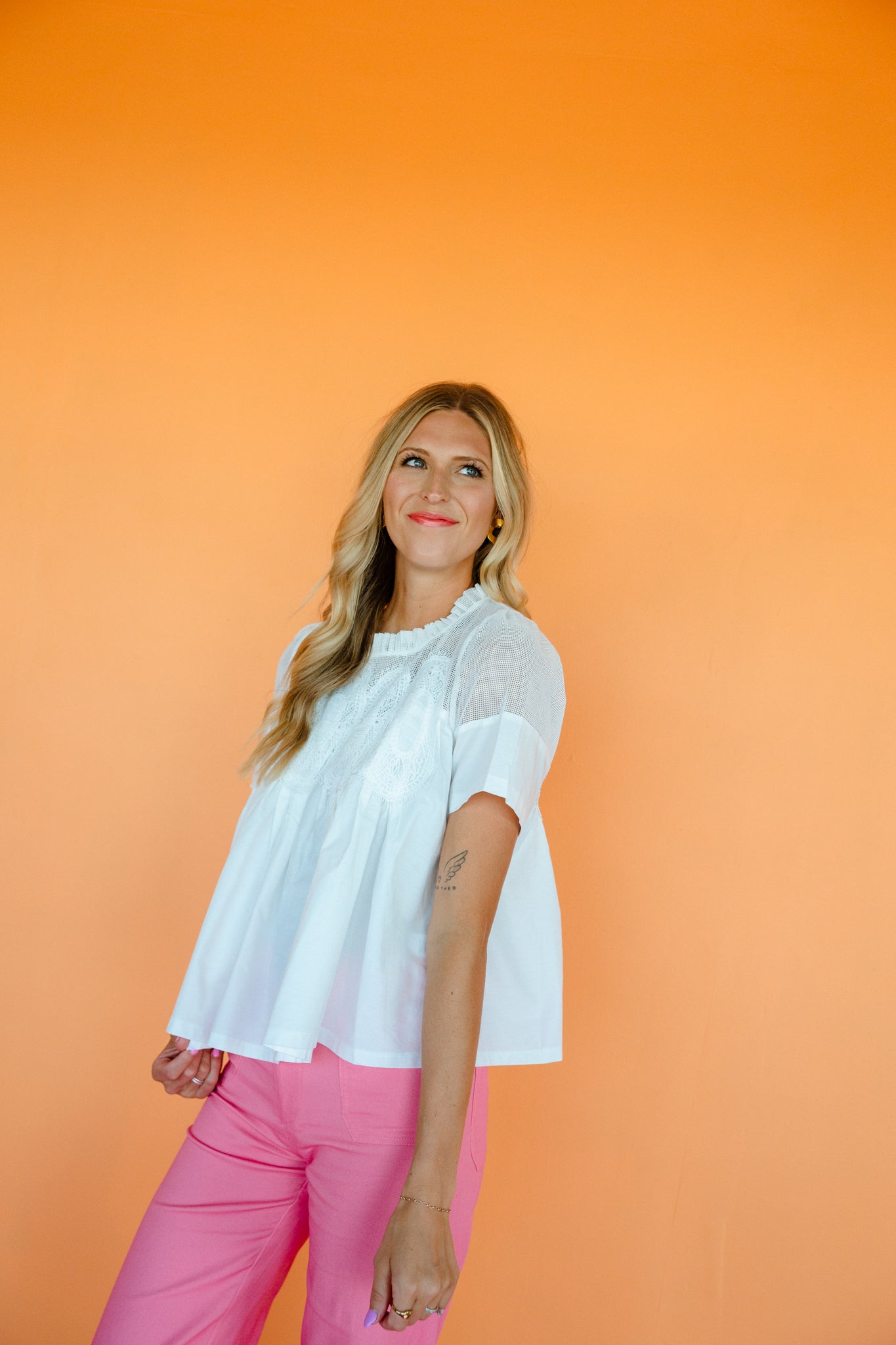 Haven Lace Detail Blouse - Soft White