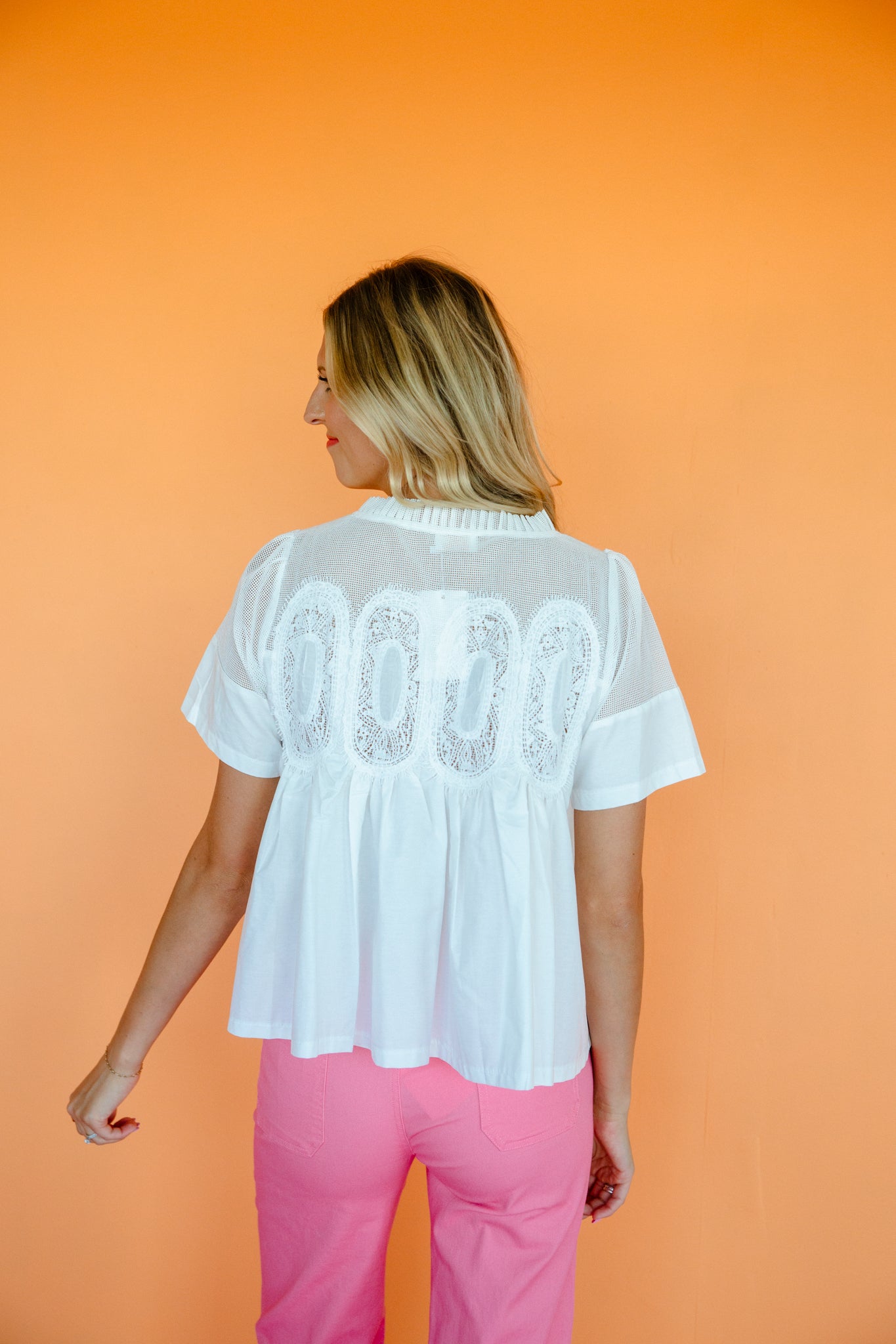 Haven Lace Detail Blouse - Soft White