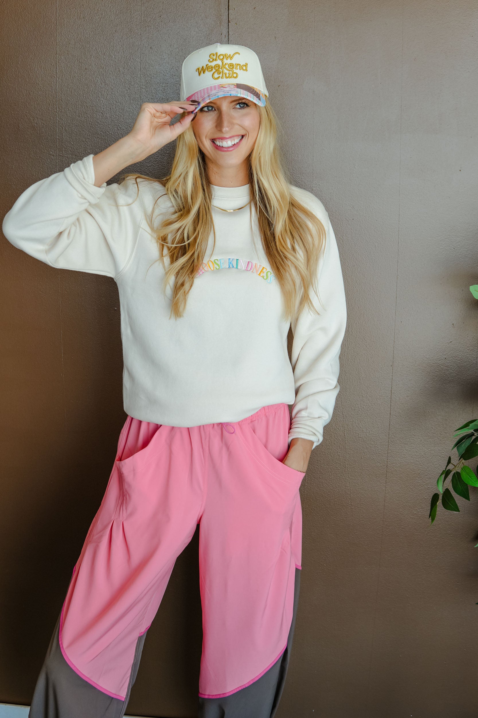 Choose Kindness Embroidered Sweatshirt - Oatmeal