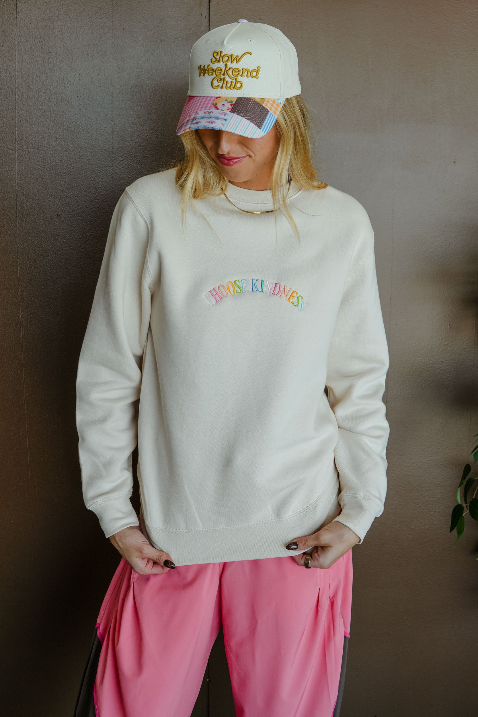 Choose Kindness Embroidered Sweatshirt - Oatmeal