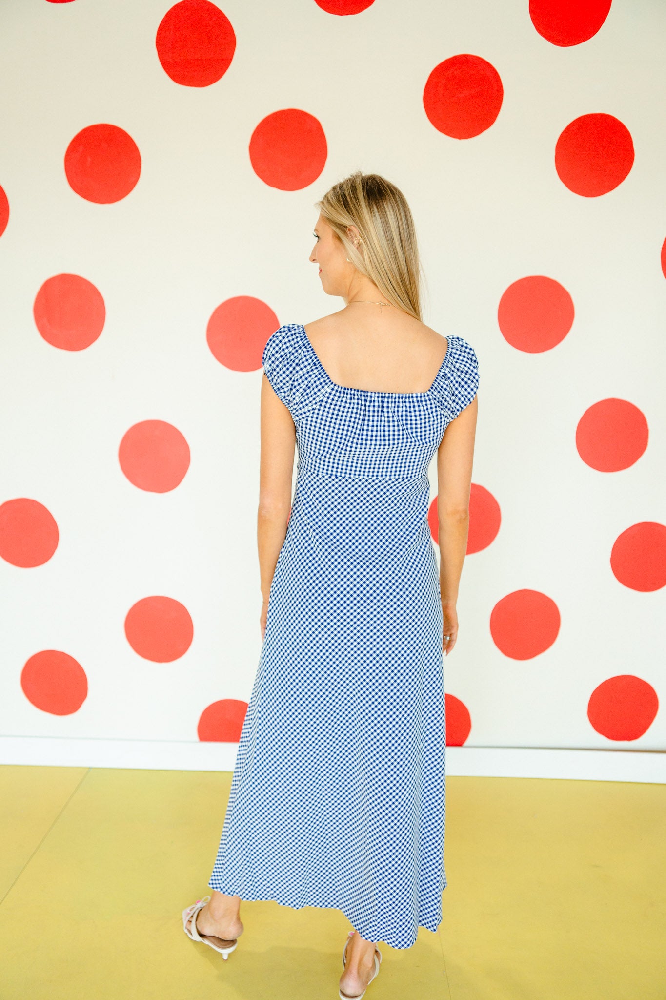 Annabelle Gingham Maxi Dress - Bright Navy