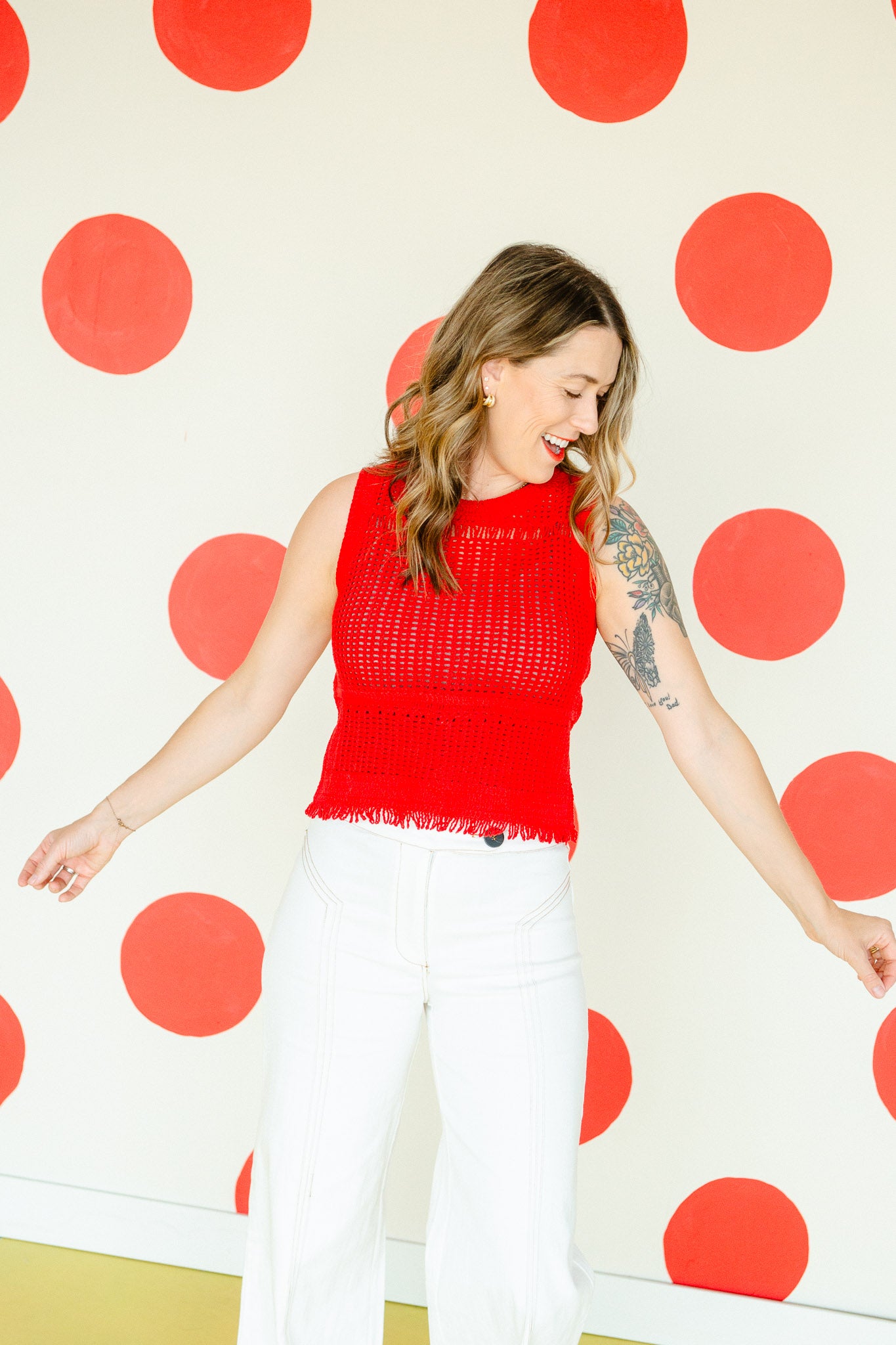 Louisa Crochet Top - True Red