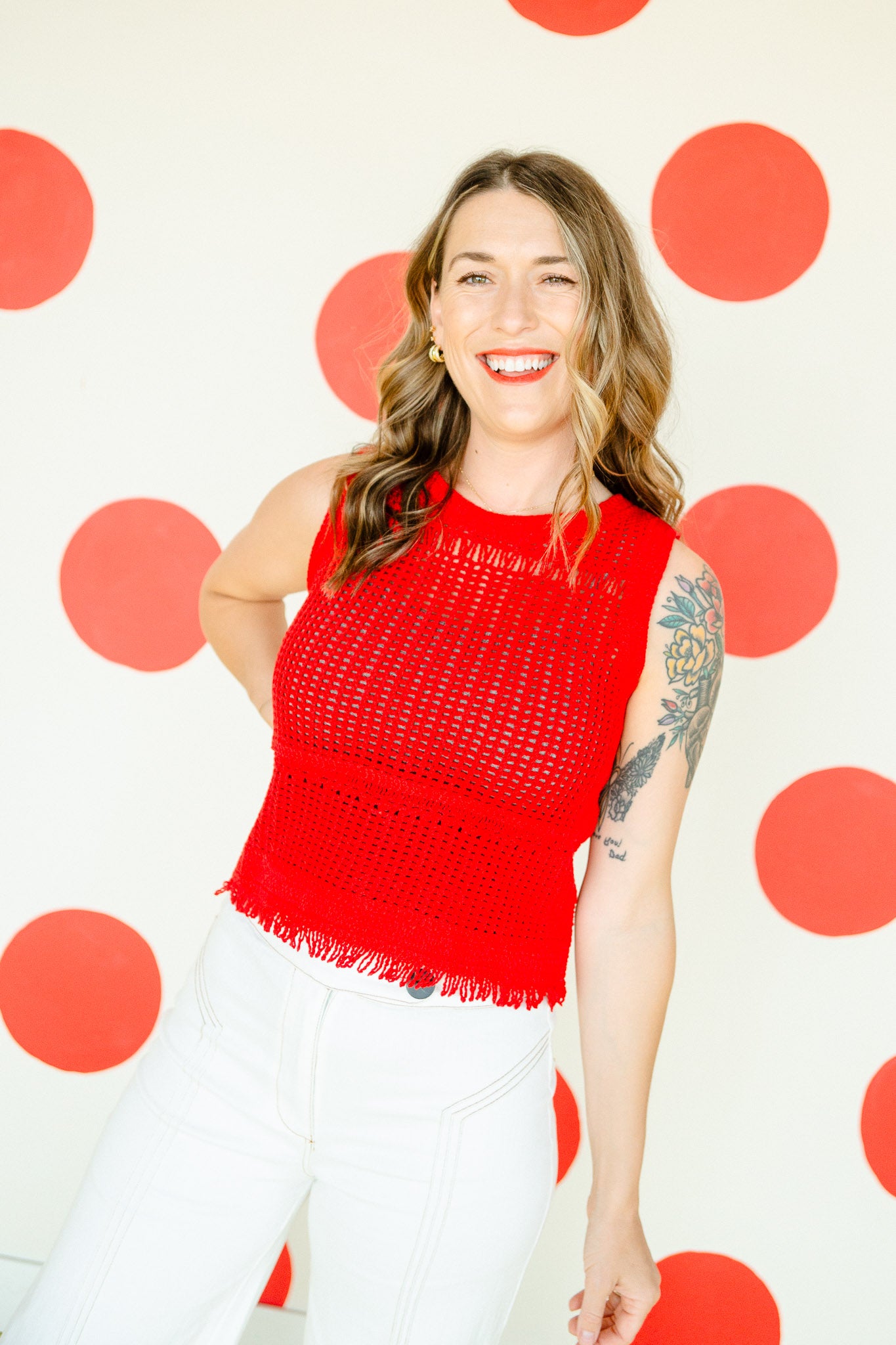 Louisa Crochet Top - True Red